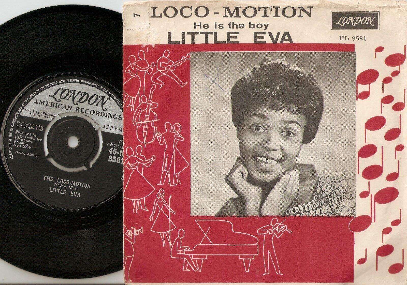 LITTLE EVA THE LOCO-MOTION  HE IS MY BOY DANISH PS+45 `62 NORTHERN SOUL MOD RR