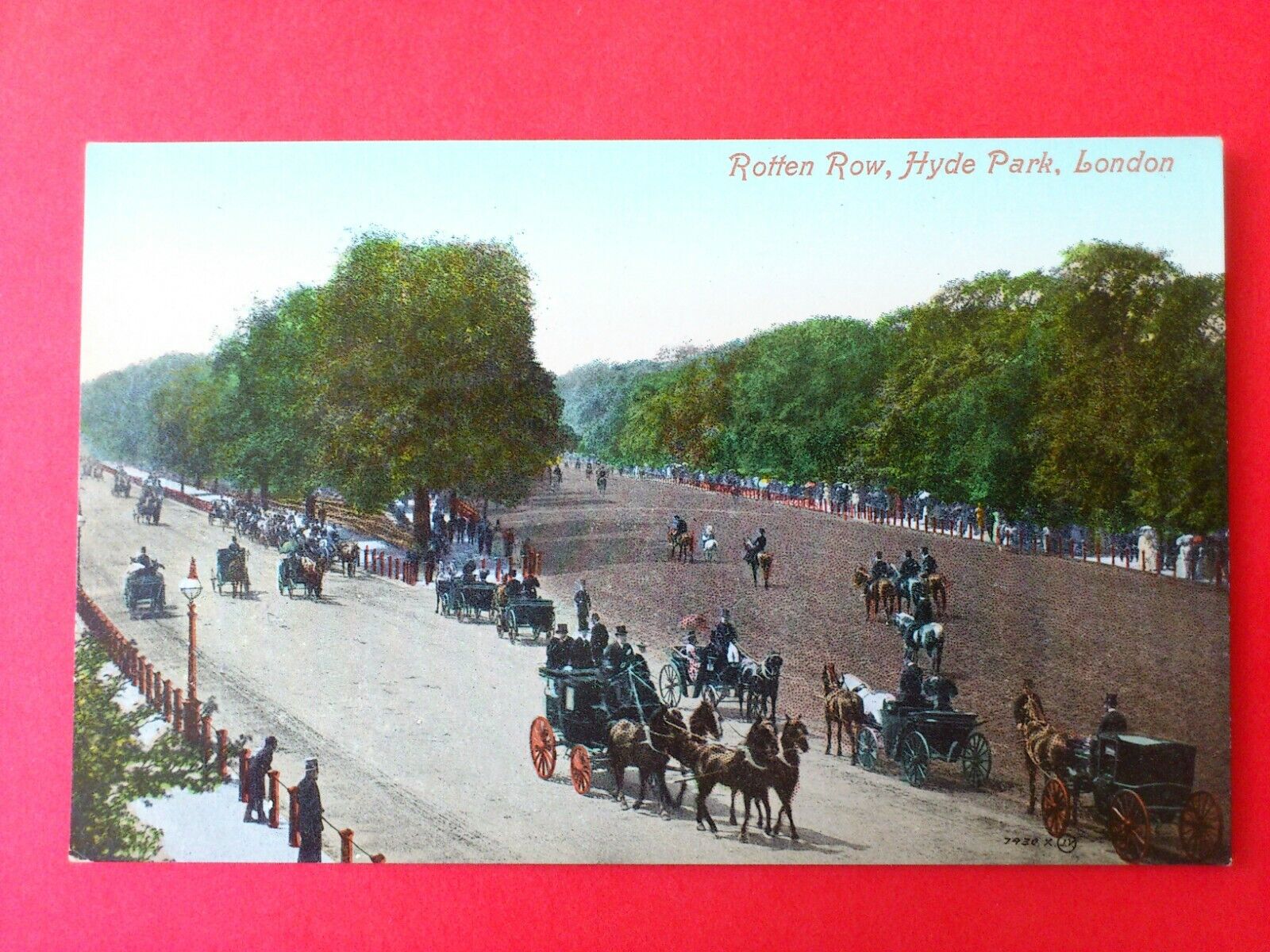 Antique PostcardUKLondonRotten RowHyde Park Ca1910Unposted