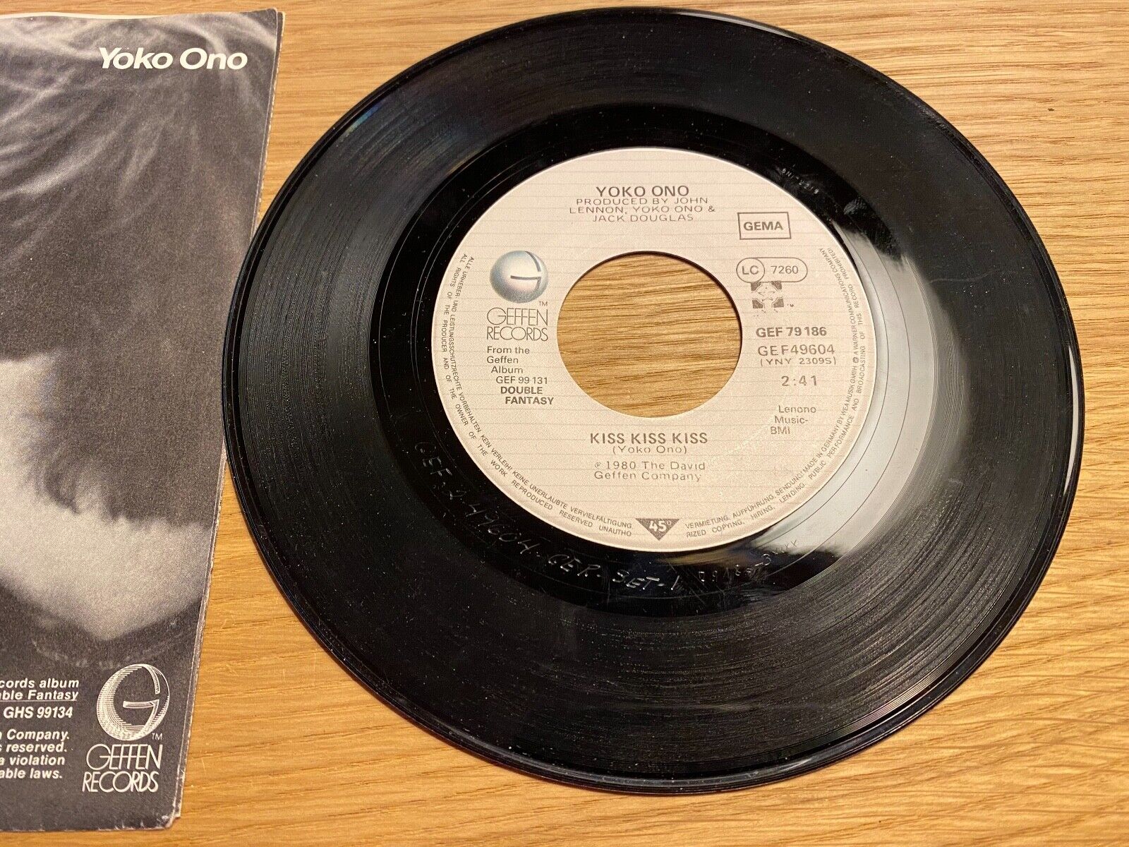 JOHN LENNON "(JUST LIKE ) STARTING OVER" 1980 GEFFEN RECORDS GEMA W GERMAN 7"