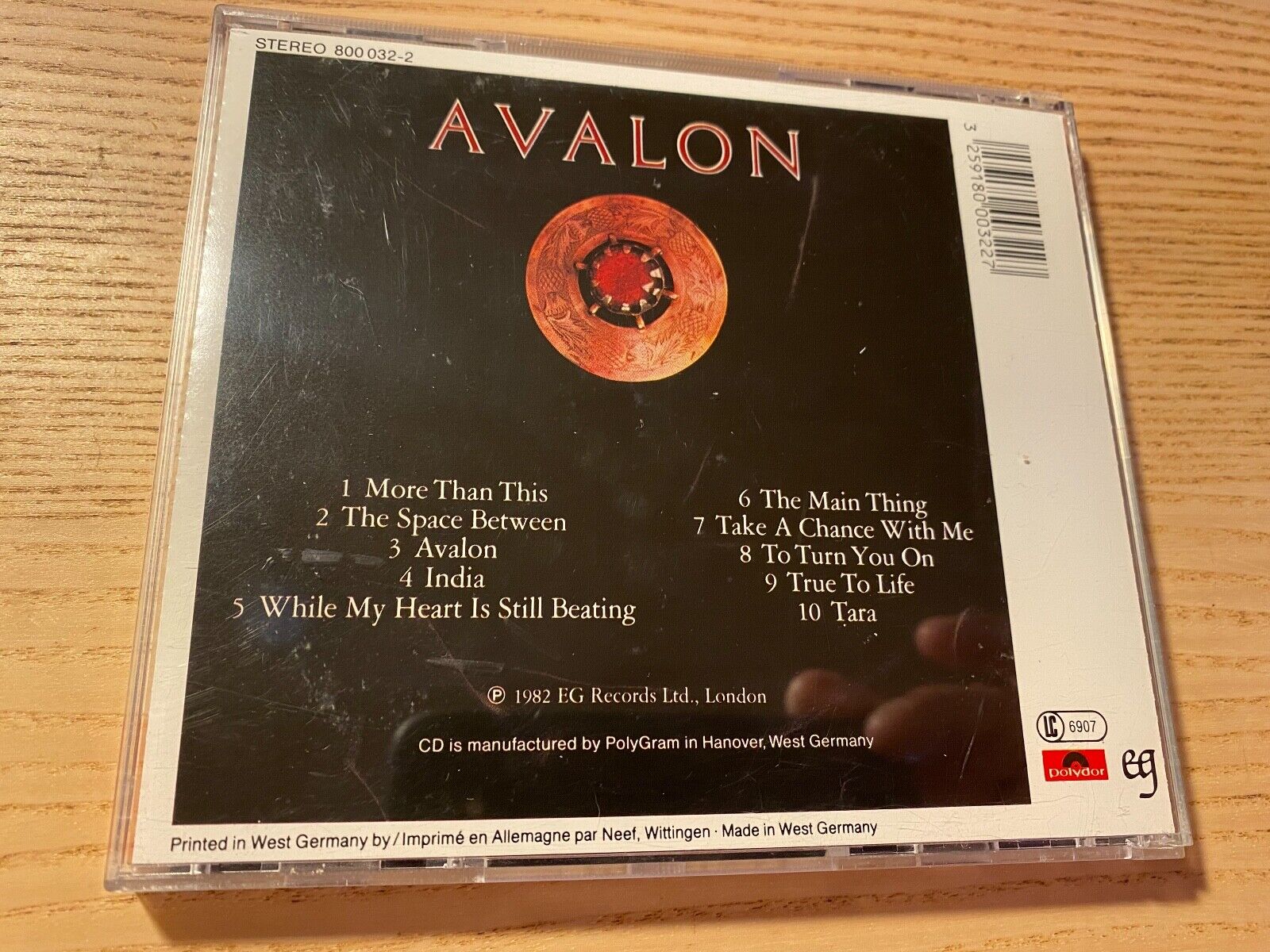 ROXY MUSIC "AVALON" 1982 CD ALBUM EG POLYDOR RECORDS 10 TRACK 1 PRESS GERMANY