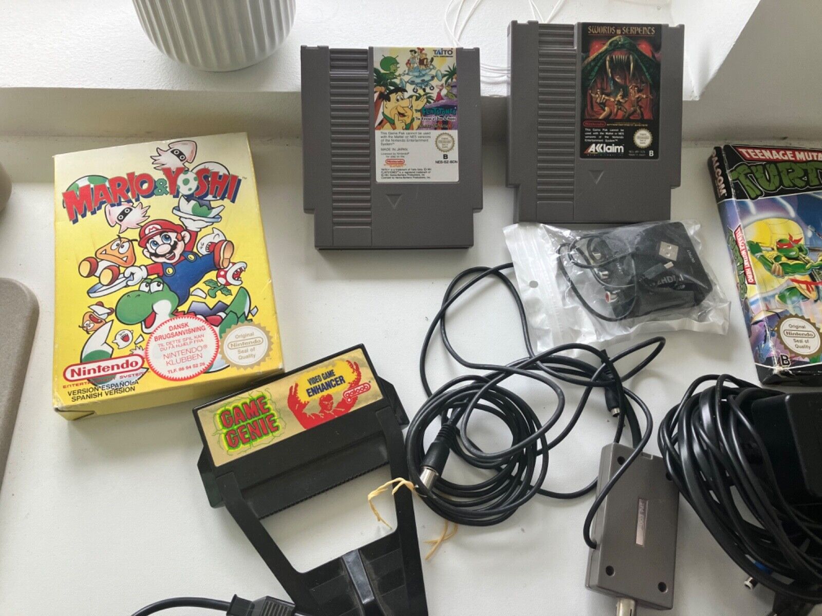 Nintendo console with 9 games