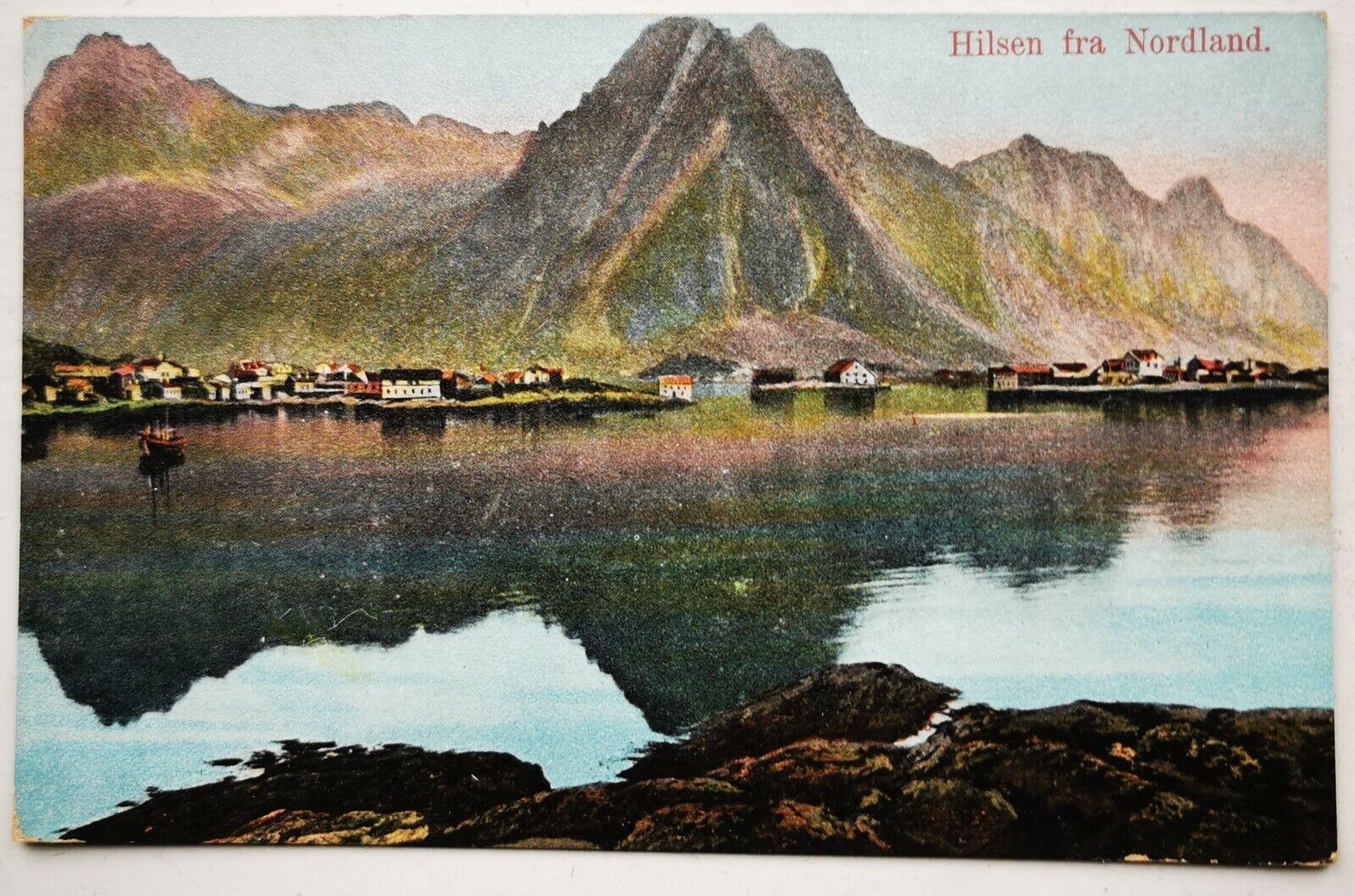 Old coloured un-used postcard: Greatings from Nordland in Norway  pok1354