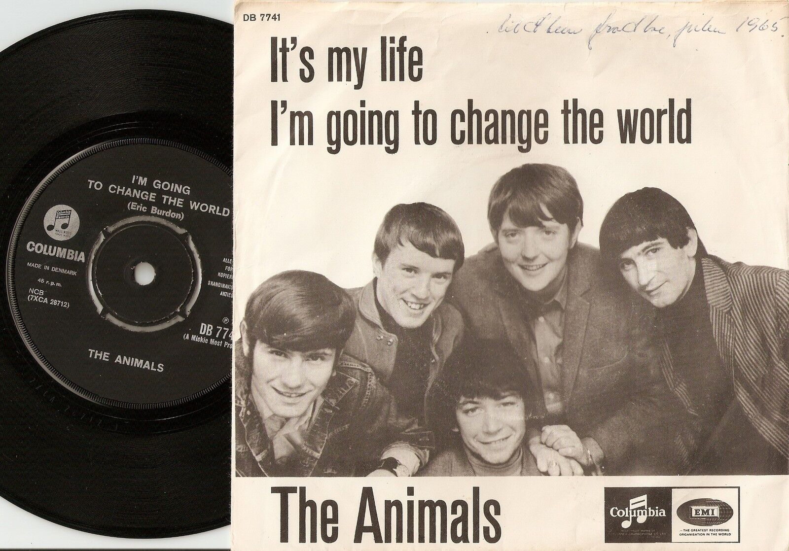 THE ANIMALS IT`S MY LIFE  CHANGE THE WORLD DANISH 45+PS 1965 MOD FREAKBEAT RB