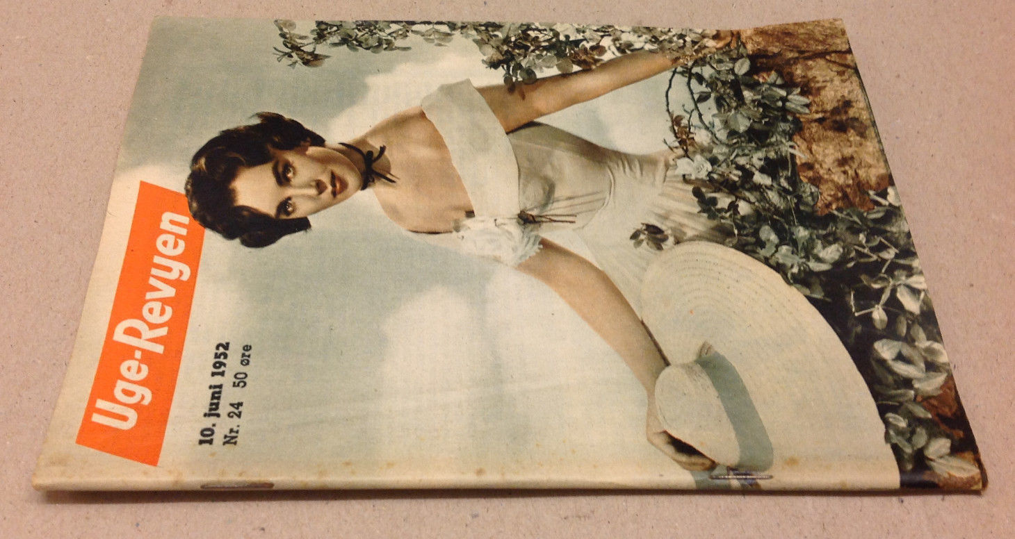 DAWN ADDAMS FRONT COVER + UNDERWEAR ADD BACK COVER VINTAGE Danish Magazine 1952