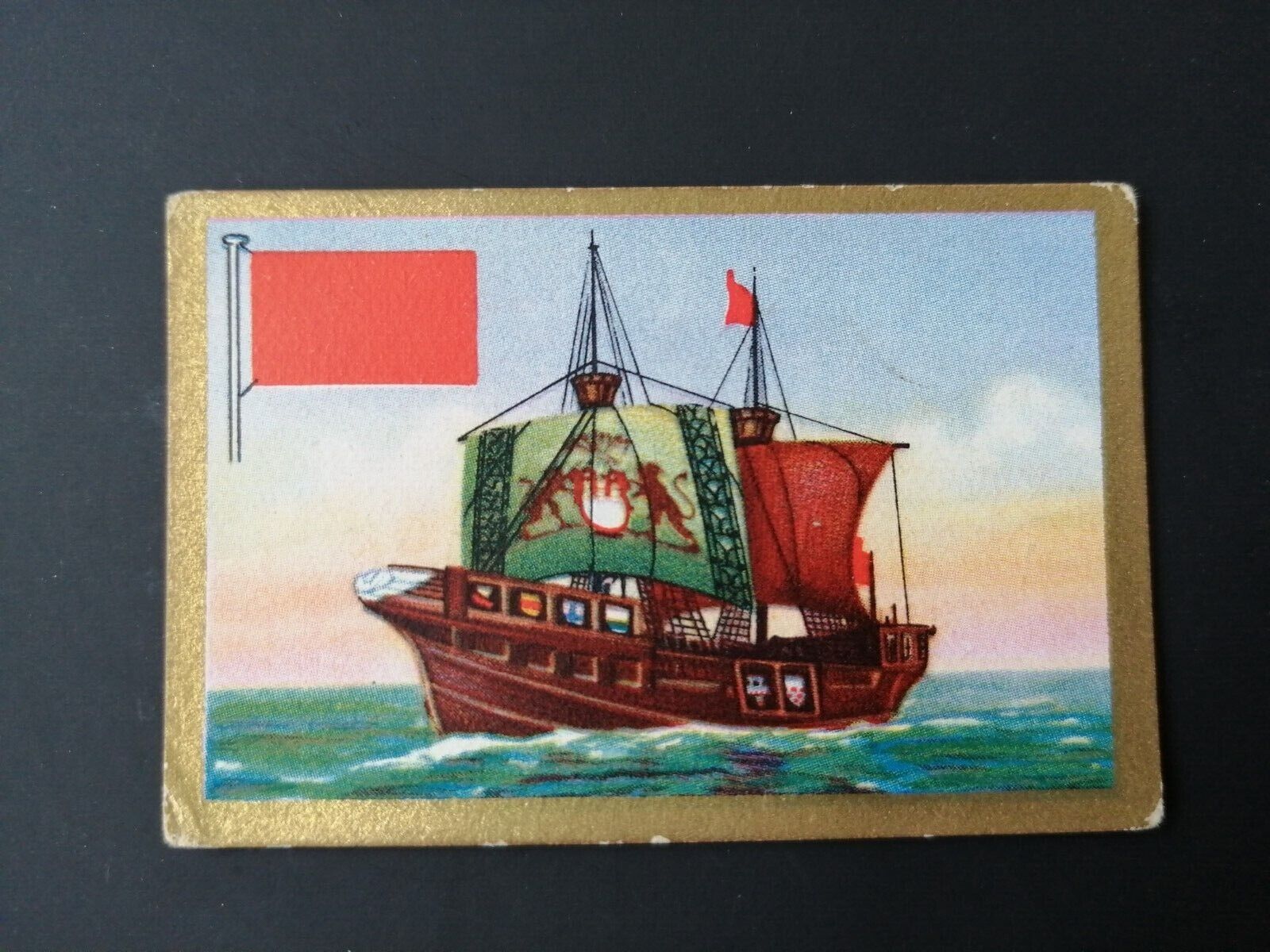 German SABA tobacco ship trading card from 1931-33No 4"Die bunte Kuh"