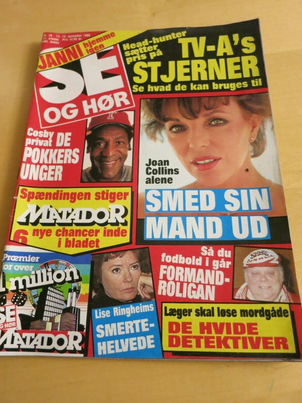 Danish Magazine DYNASTY Cover Joan Collins Maxwell Caulfield BILL COSBY Diana K9