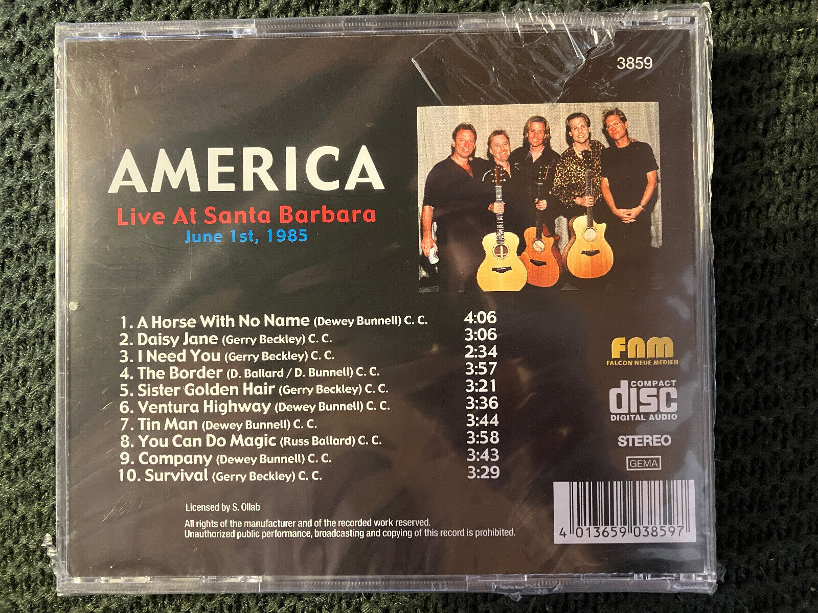 America ‎– Live At Santa Barbara June 1st 1985