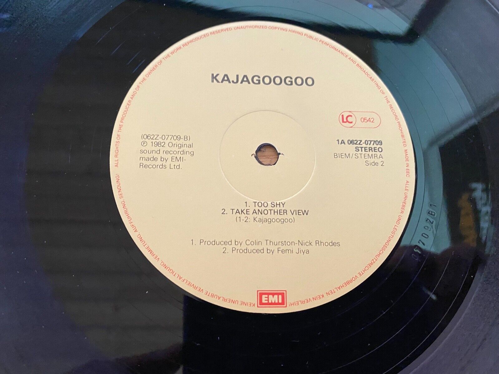 KAJAGOOGOO "TOO SHY" MIDNIGHT MIX 1982 DUTCH PRESSING 12" MAXI SINGLE 45 RPM EMI