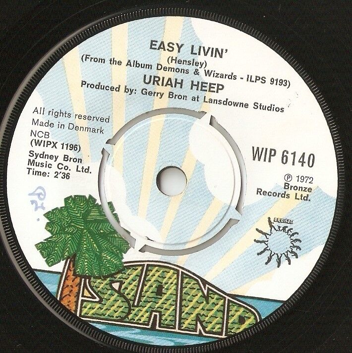 URIAH HEEP EASY LIVIN`  WHY DANISH 45+PS 1972 HEAVY PSYCH ROCK PROGRESSIVE