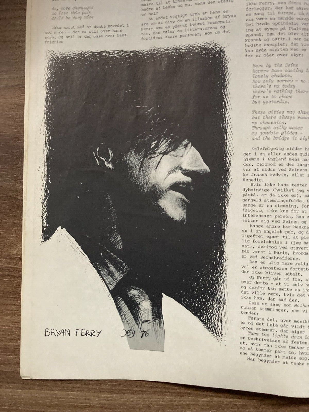 Brian Ferry + Chuck Barry + Frank Zappa 1976 "Rock City" Danish Magazine