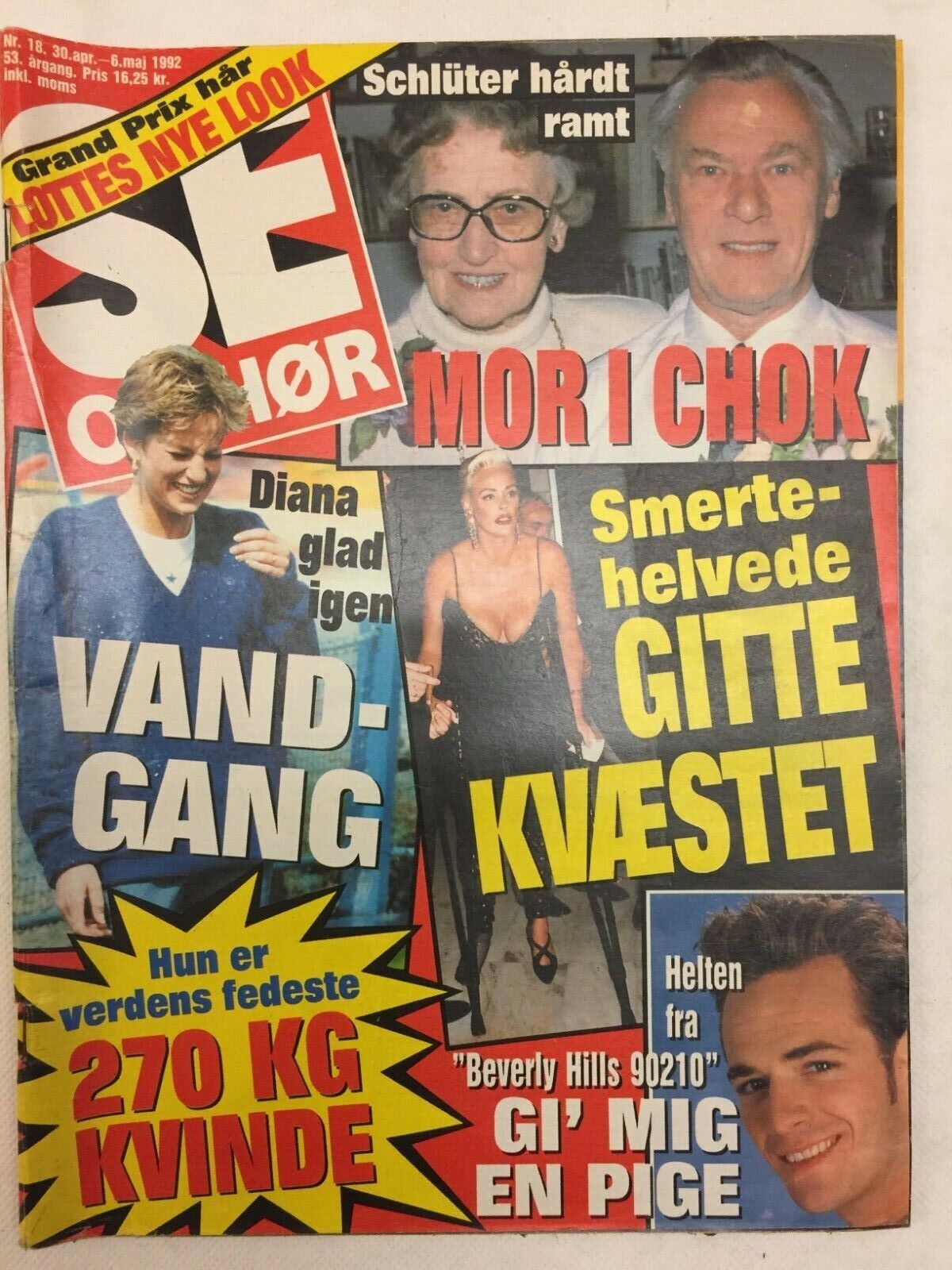 Luke Perry Dylan McKay Beverly Hills 90210 Danish Magazine 1992 "Se og Hoer"