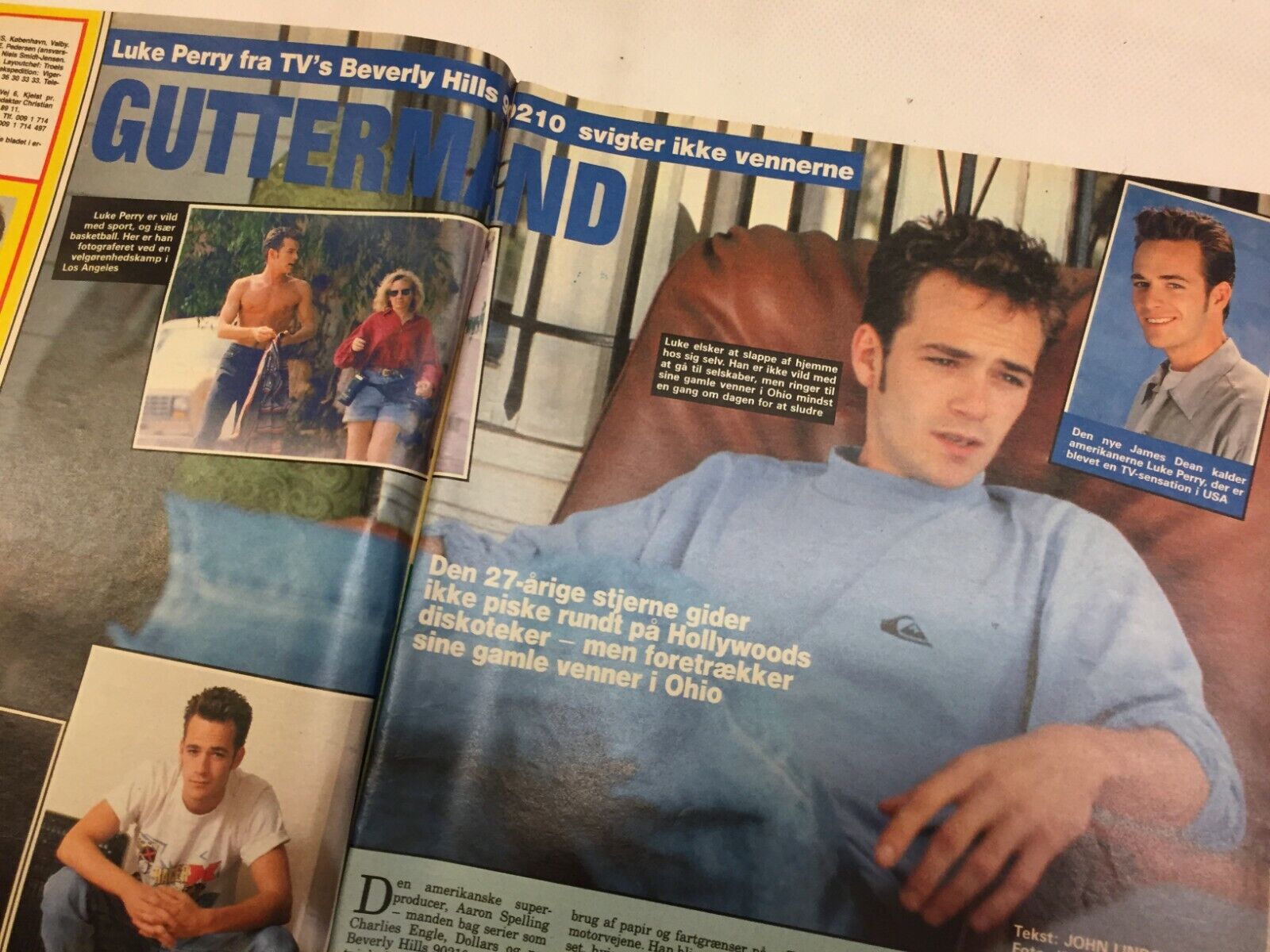 Luke Perry Dylan McKay Beverly Hills 90210 Danish Magazine 1992 "Se og Hoer"