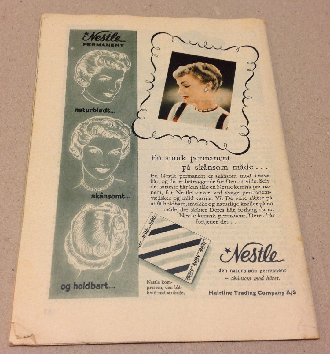 FERNANDO LAMAS FRONT COVER + HAIR DYE ON BACK COVER VINTAGE Danish Magazine 1953