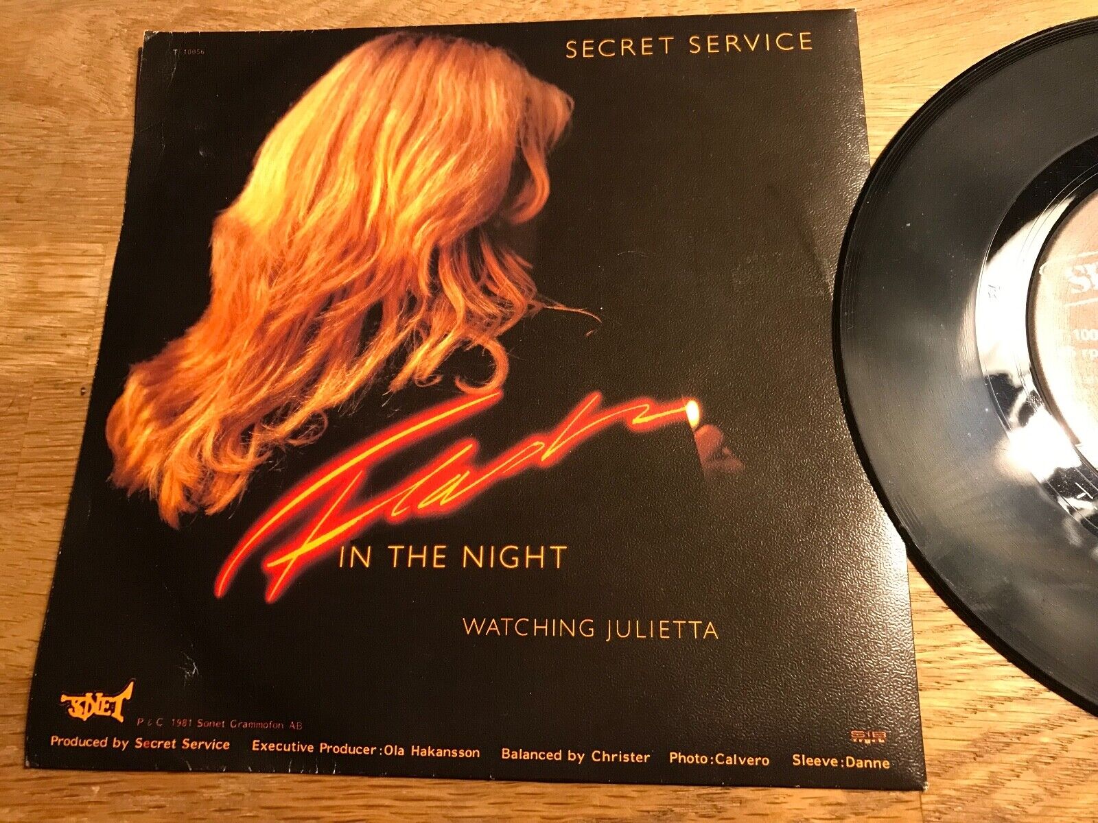 SECRET SERVICE "FLASH IN THE NIGHT" SWEDISH SINGLE NCB SONET RECORDS 1981 NCB***