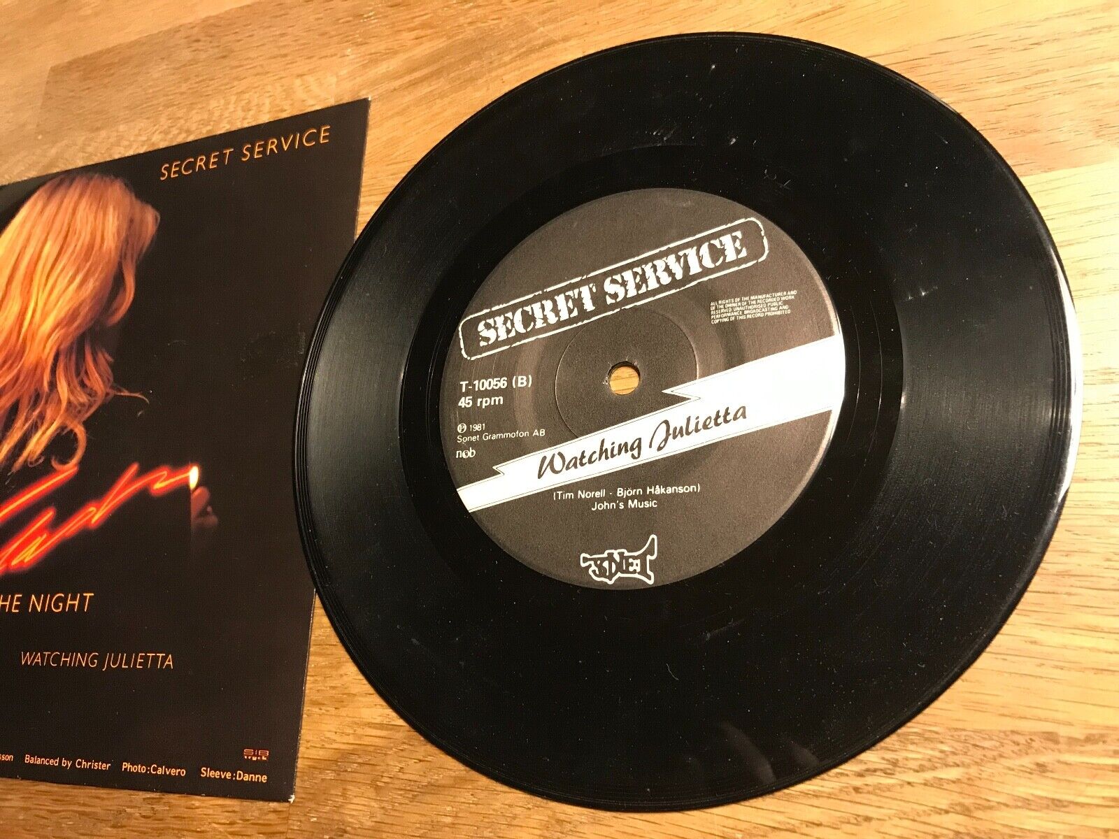 SECRET SERVICE "FLASH IN THE NIGHT" SWEDISH SINGLE NCB SONET RECORDS 1981 NCB***