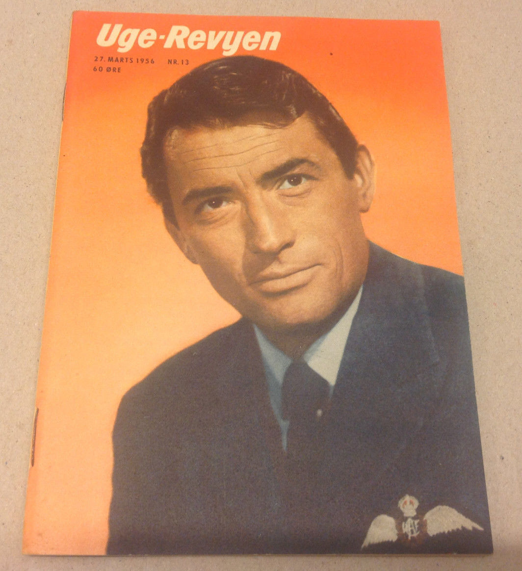 GREGORY PECK FRONT COVER BOOK SERIES ADD BACK COVER VINTAGE Danish Magazine 1956