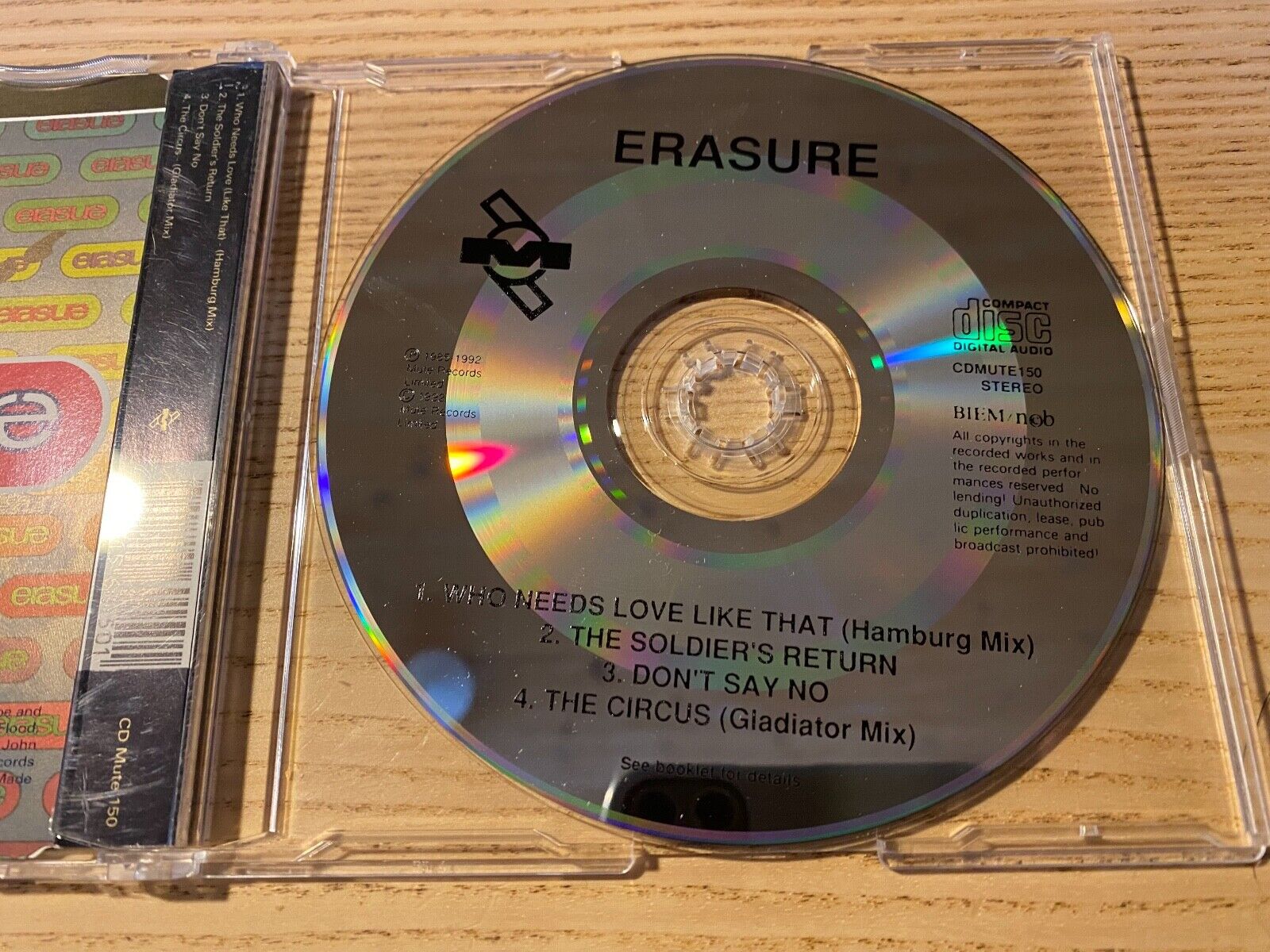 ERASURE "WHO NEEDS LOVE (LIKE THAT)" 1992 MUTE RECORDS 4 REMIX CD SINGLE SWEDEN*