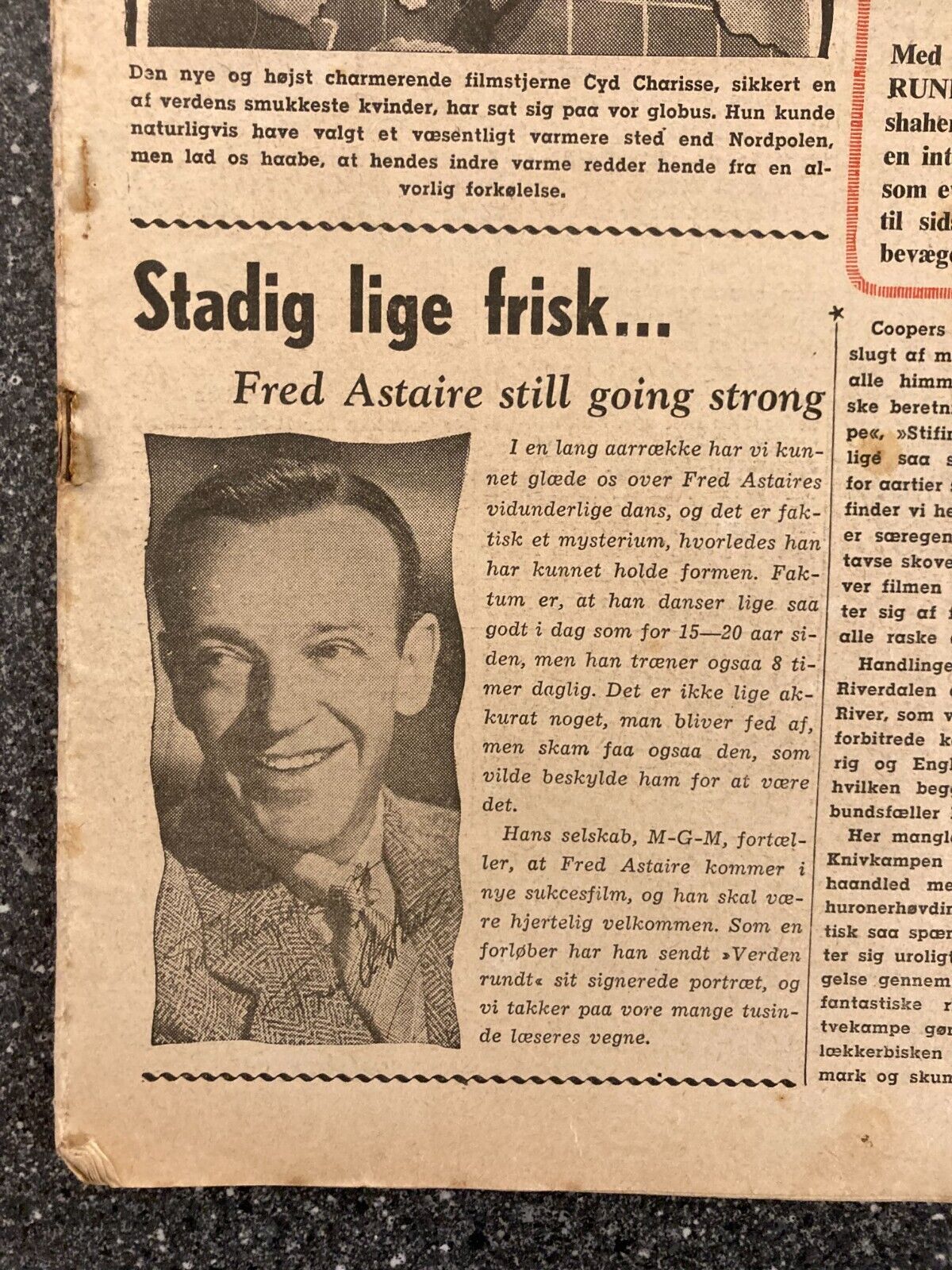 Fred Astaire Cyd Charisse Joanne Dru Danish Magazine 1953 "Verden Rundt"