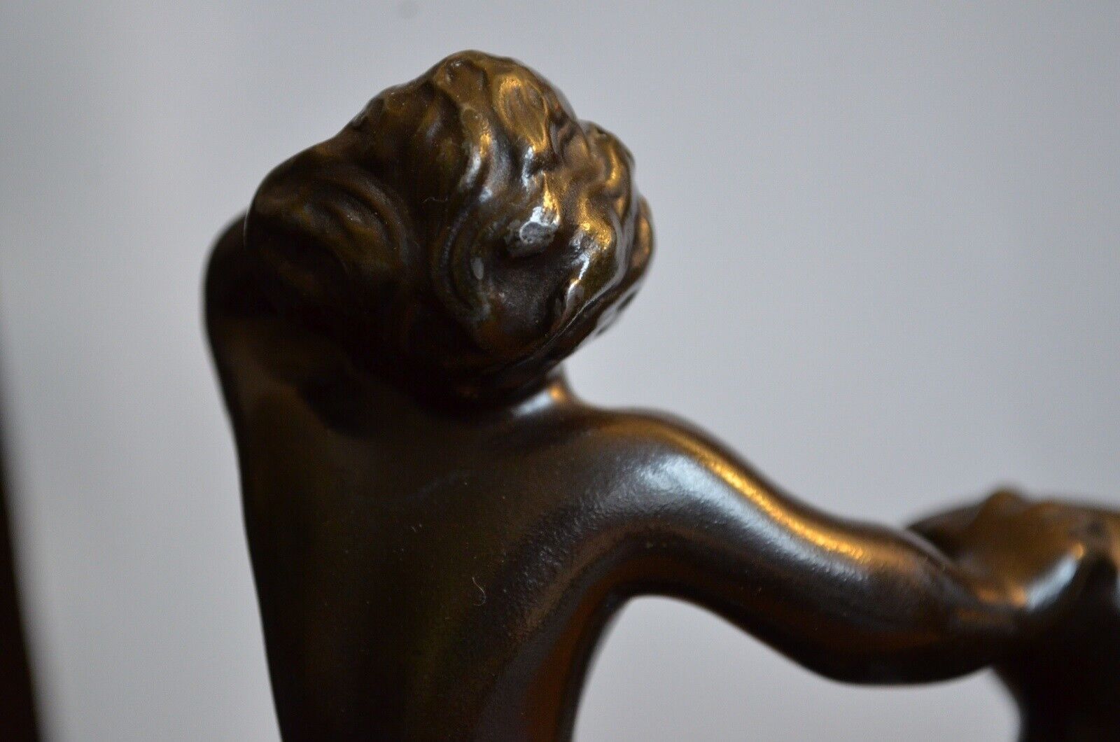 JUST ANDERSEN Art Deco Metal Figurine Faun on Rhino Statue Cast Denmark Pan