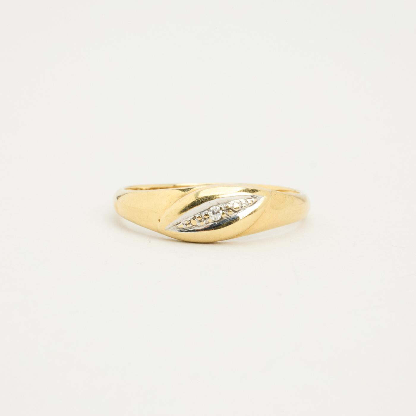 Ring with diamond in 14K Gold size 7¾ | Real Genuine Gold | Fine