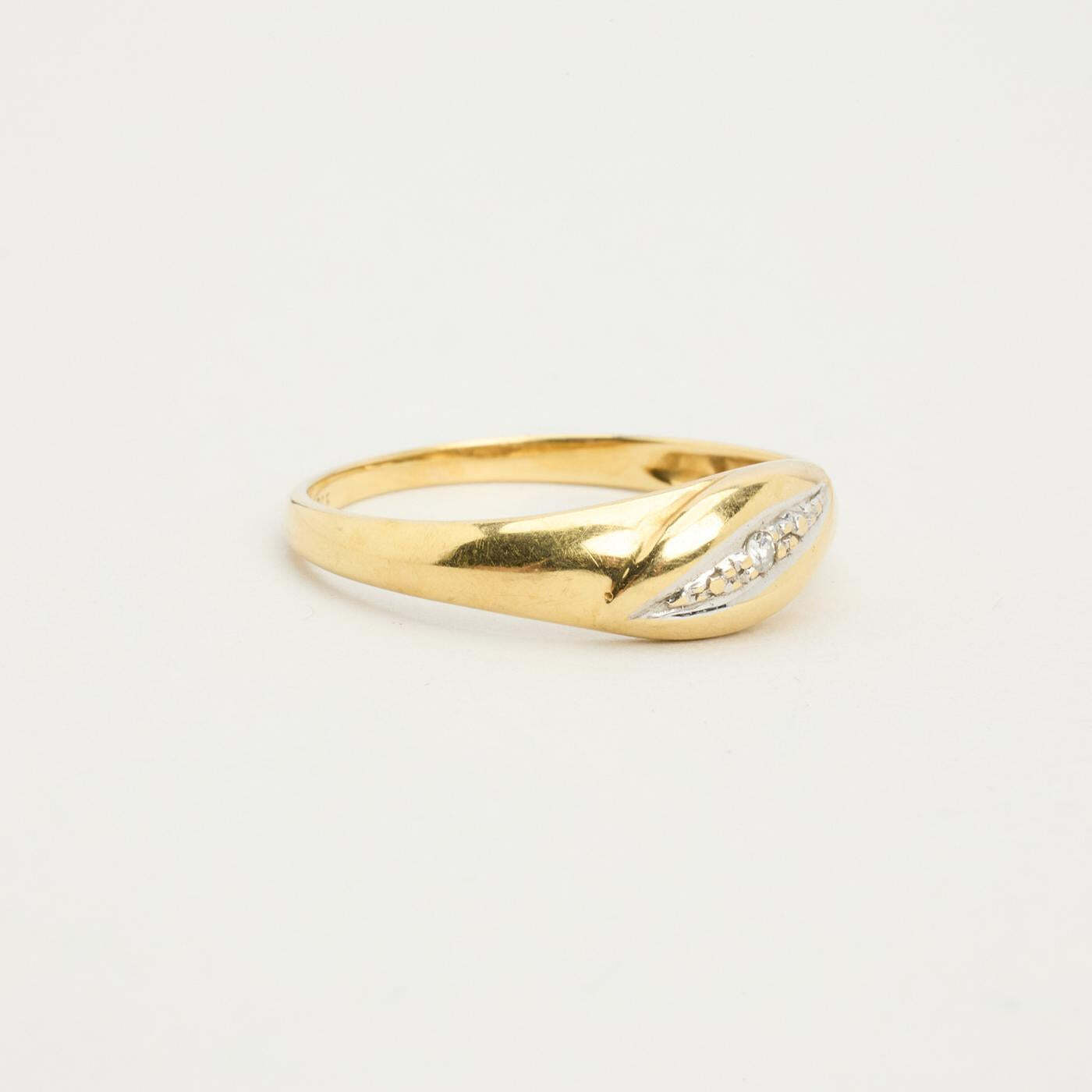 Ring with diamond in 14K Gold size 7¾ | Real Genuine Gold | Fine