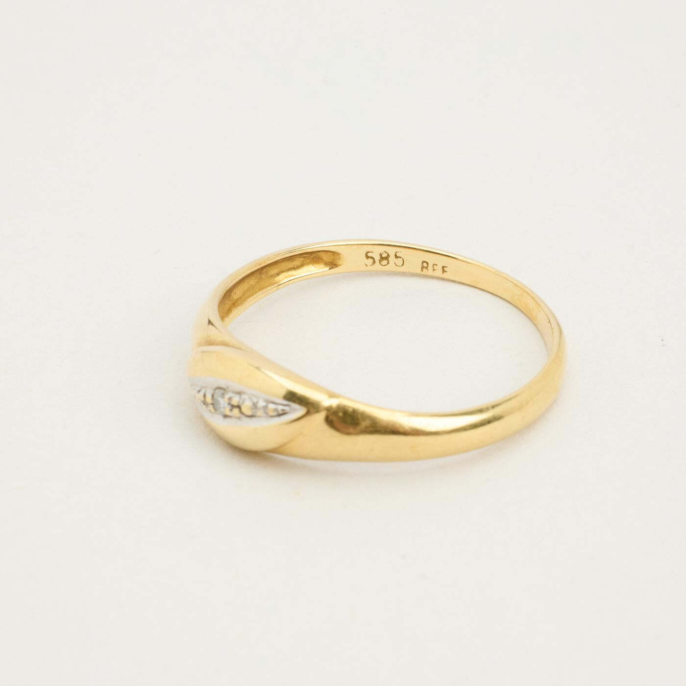 Ring with diamond in 14K Gold size 7¾ | Real Genuine Gold | Fine