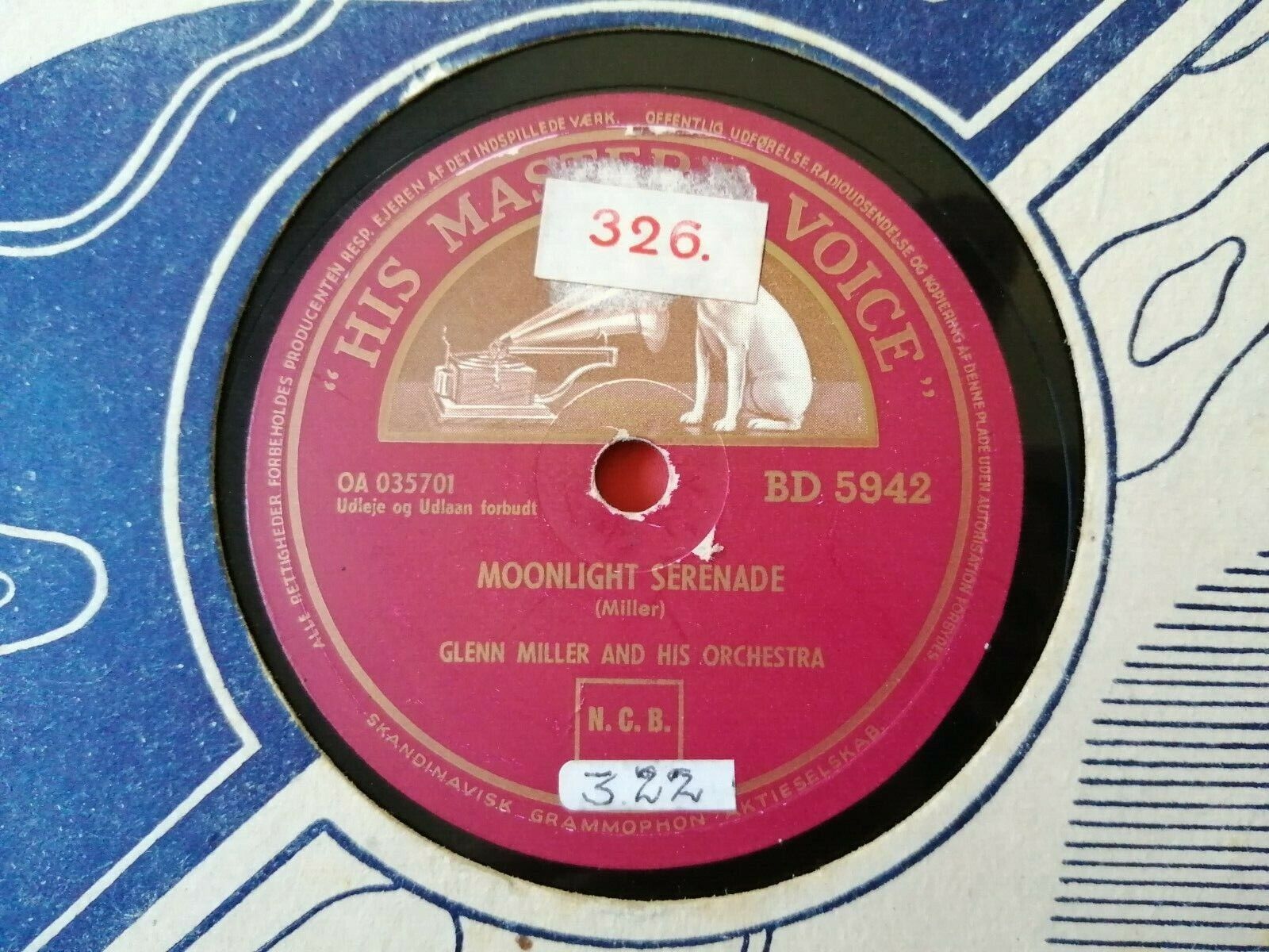 78 rpmGLENN MILLERAmerican Patrol /Moonlight Serenade HMV BD 5942VG