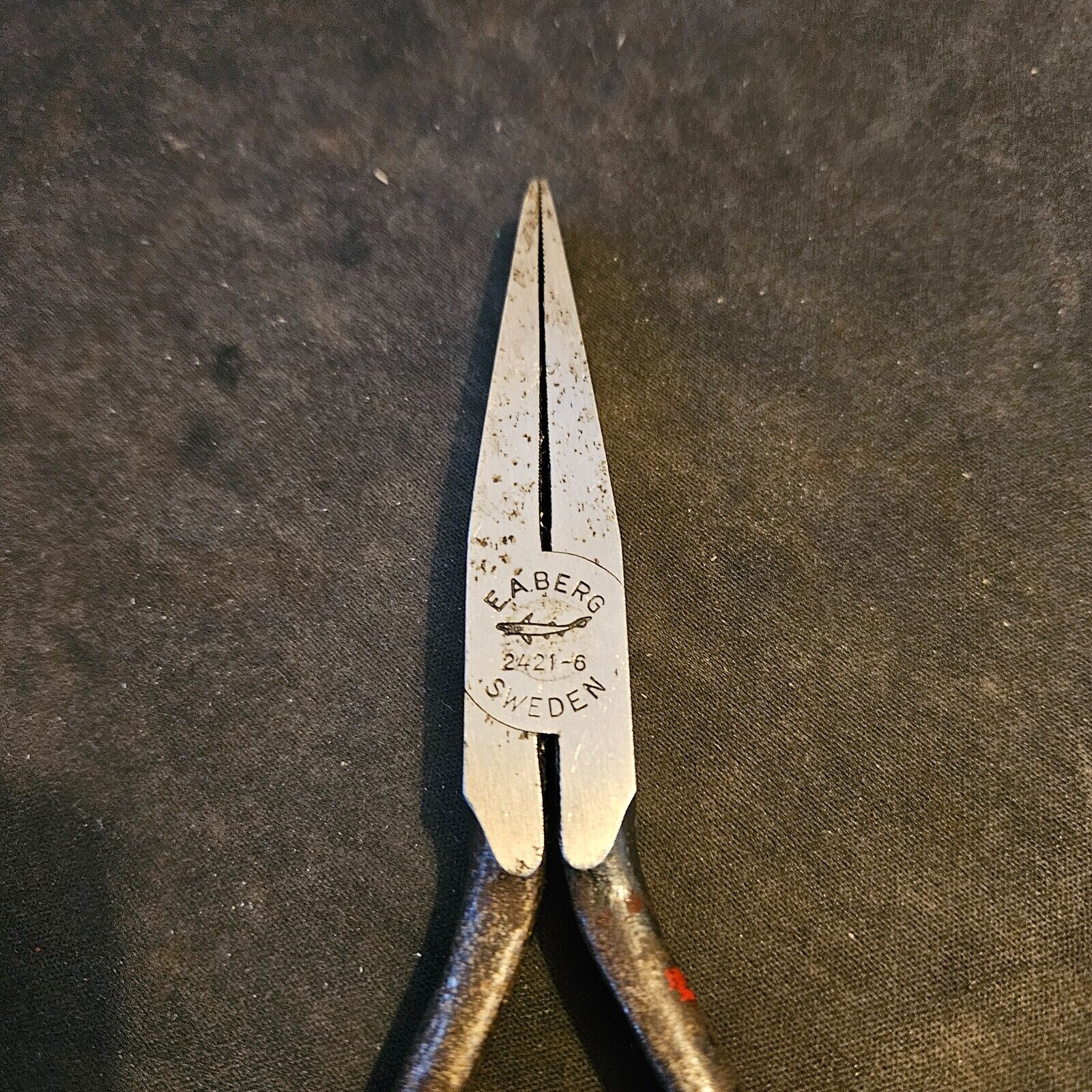 Vintage E A Berg 6" flat nose pliers 2421-6" with shark motif