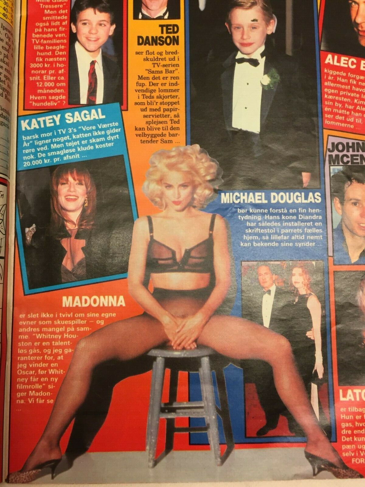 Madonna Pregnancy Rumors Front Cover Vtg Danish Magazine 1992 "Se og Hoer"