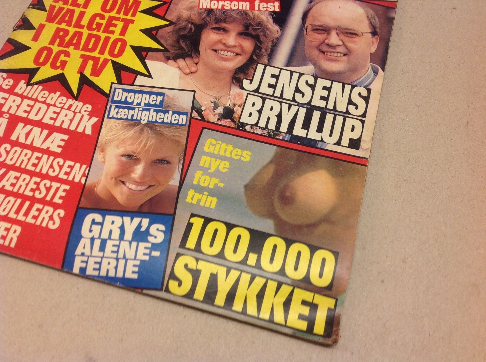 Gitte Nielsen Stallone New Breast Implant Vtg Danish Magazine 1987 "Se og Hoer"