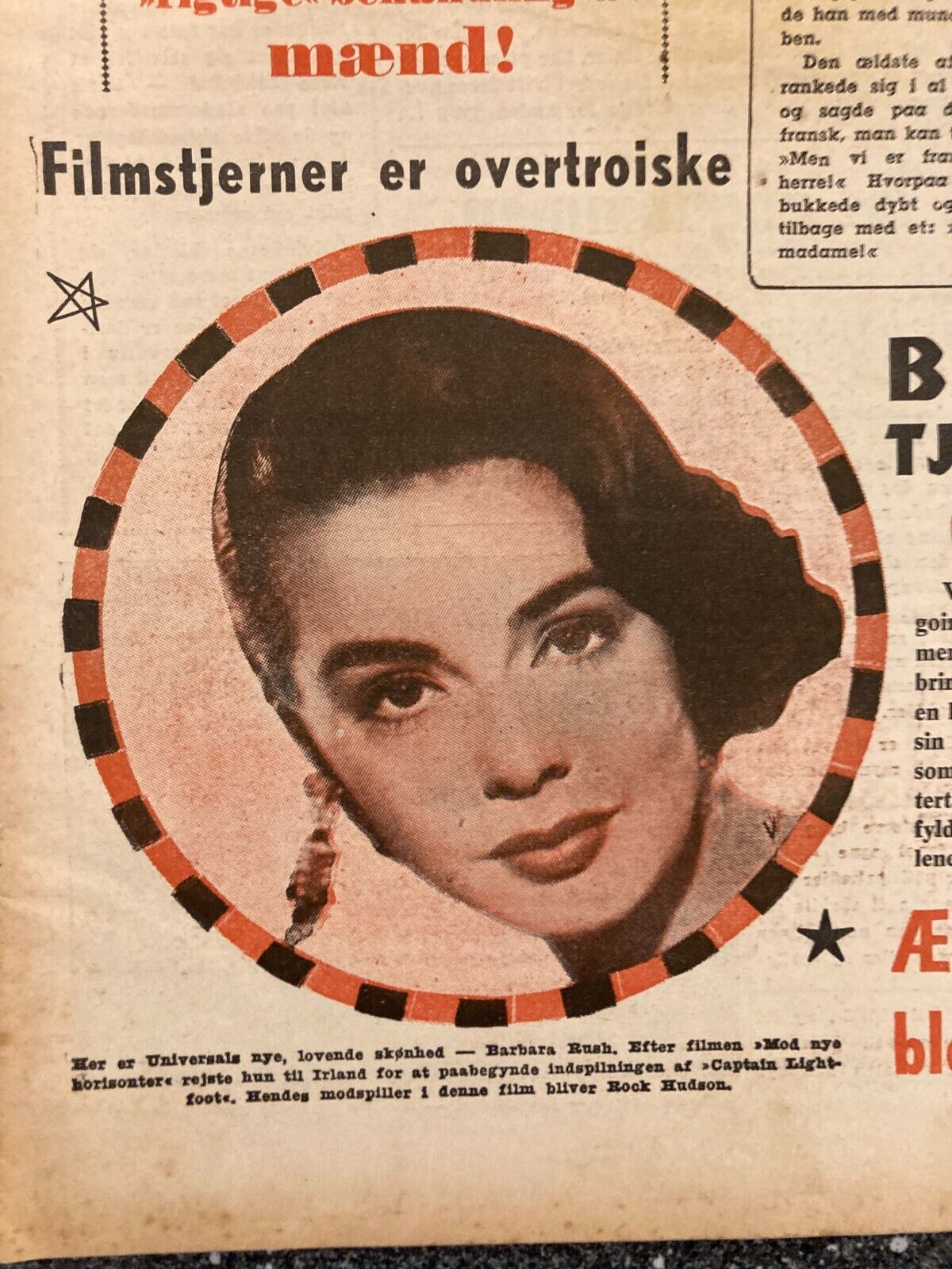 Barbara Rush Yvanoff-Vassileff Mara Lane Danish Magazine 1954 "Verden Rundt"