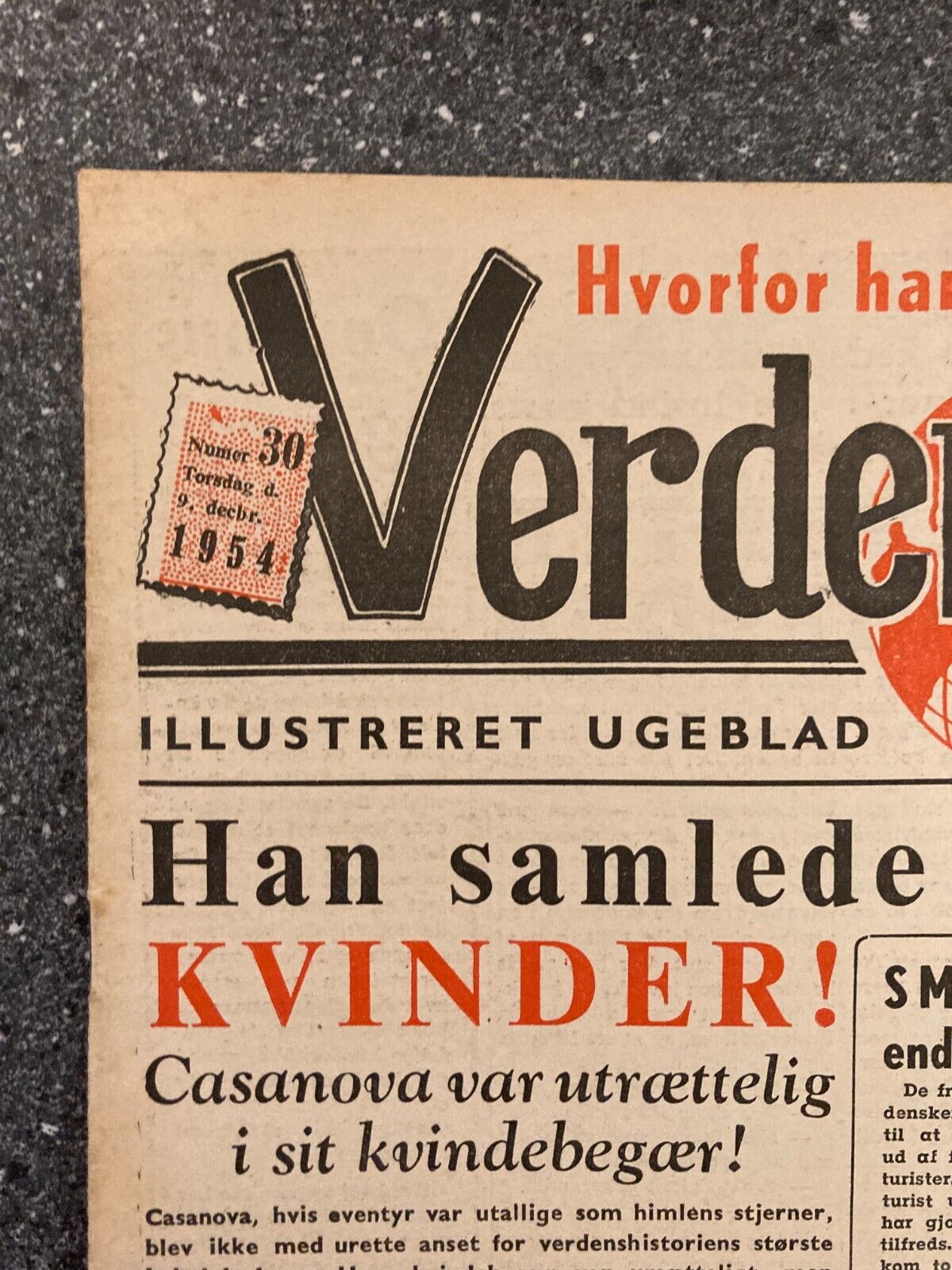 Barbara Rush Yvanoff-Vassileff Mara Lane Danish Magazine 1954 "Verden Rundt"