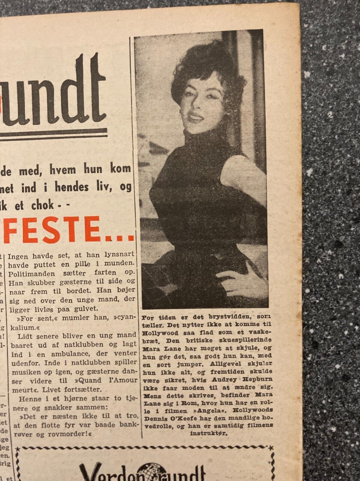 Barbara Rush Yvanoff-Vassileff Mara Lane Danish Magazine 1954 "Verden Rundt"