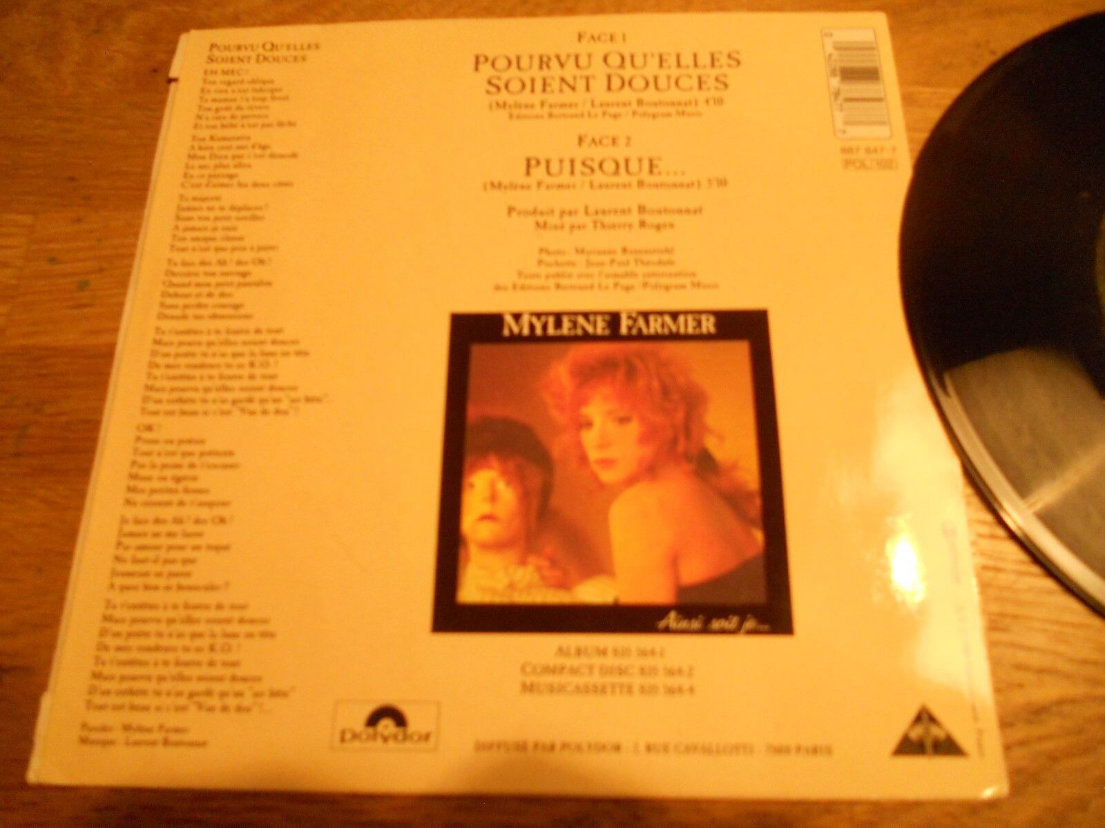 MYLENE FARMER "POURVU QUÉLLES SOIENT DOUCES / PUISQUE" POLYDOR FRENCH PRESS 1988