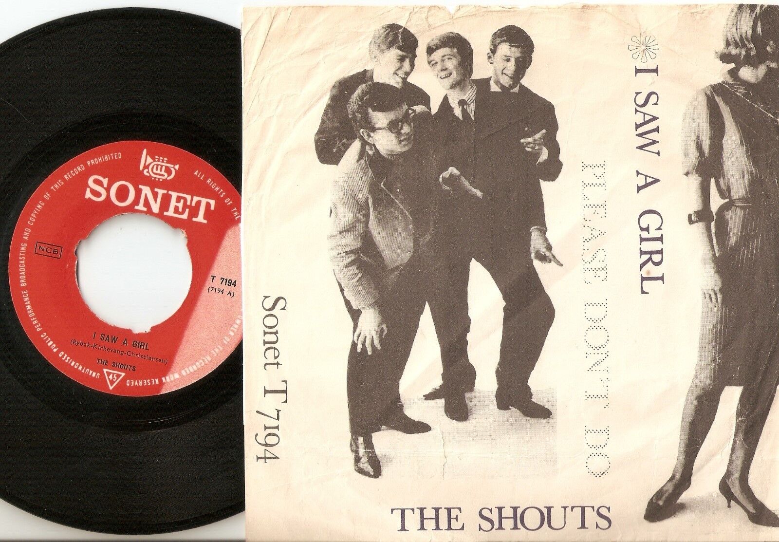 THE SHOUTS I SAW A GIRL  PLEASE DON`T DO DANISH 45+PS 1965 MOD FREAKBEAT   HEAR