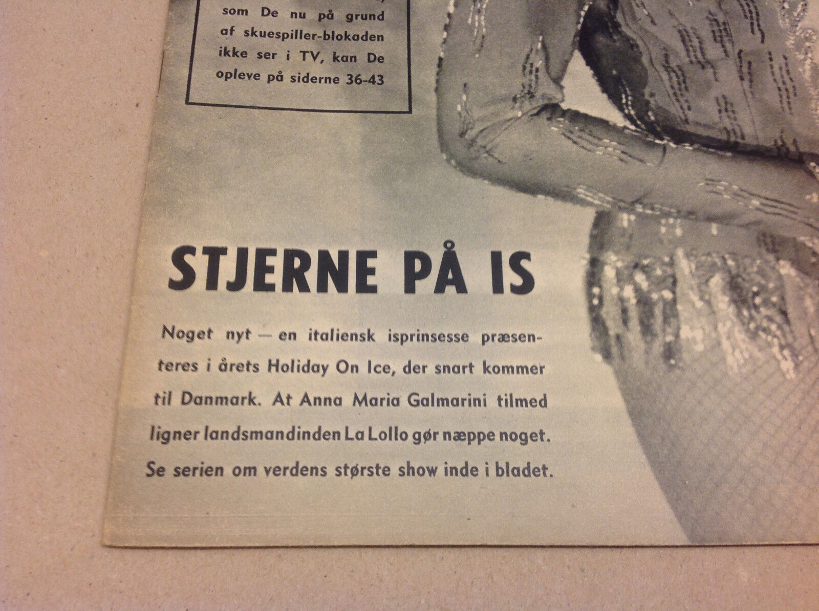 Anna Maria Galmarini Holiday on Ice On Front Danish Magazine Billed-Bladet 1961