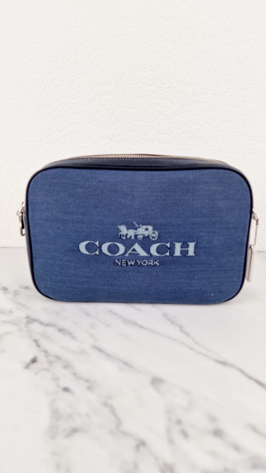 Coach Jes Crossbody Camera Bag in Denim  Navy Blue Leather - Coach 6519