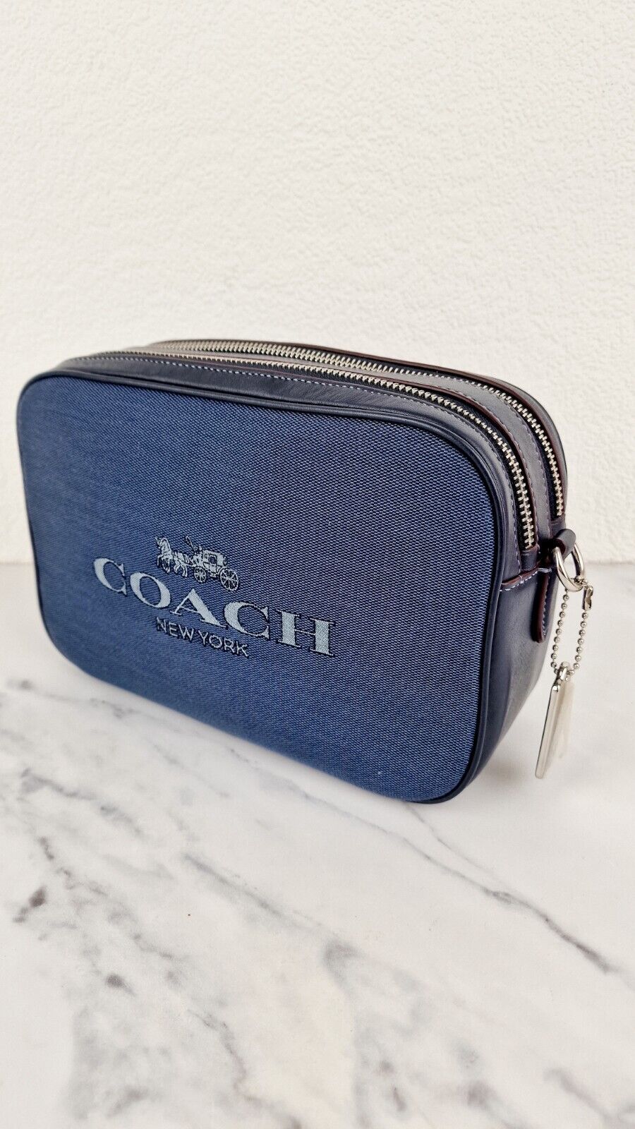 Coach Jes Crossbody Camera Bag in Denim  Navy Blue Leather - Coach 6519