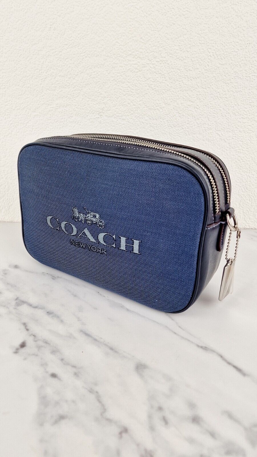 Coach Jes Crossbody Camera Bag in Denim  Navy Blue Leather - Coach 6519