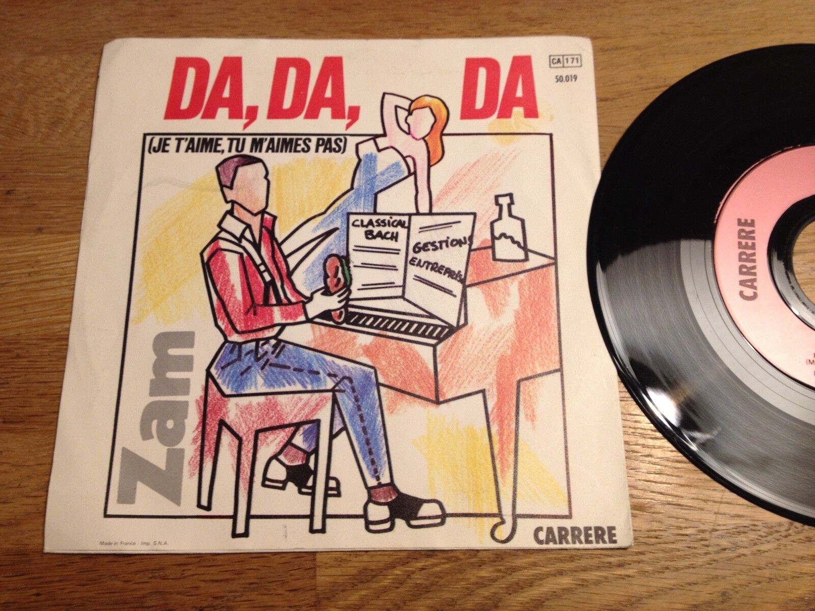 ZAM "DA DA DA" FRENCH 1982 SINGLE CARRERE RECORDS FRENCH PRESSING RARE SACEM OOP