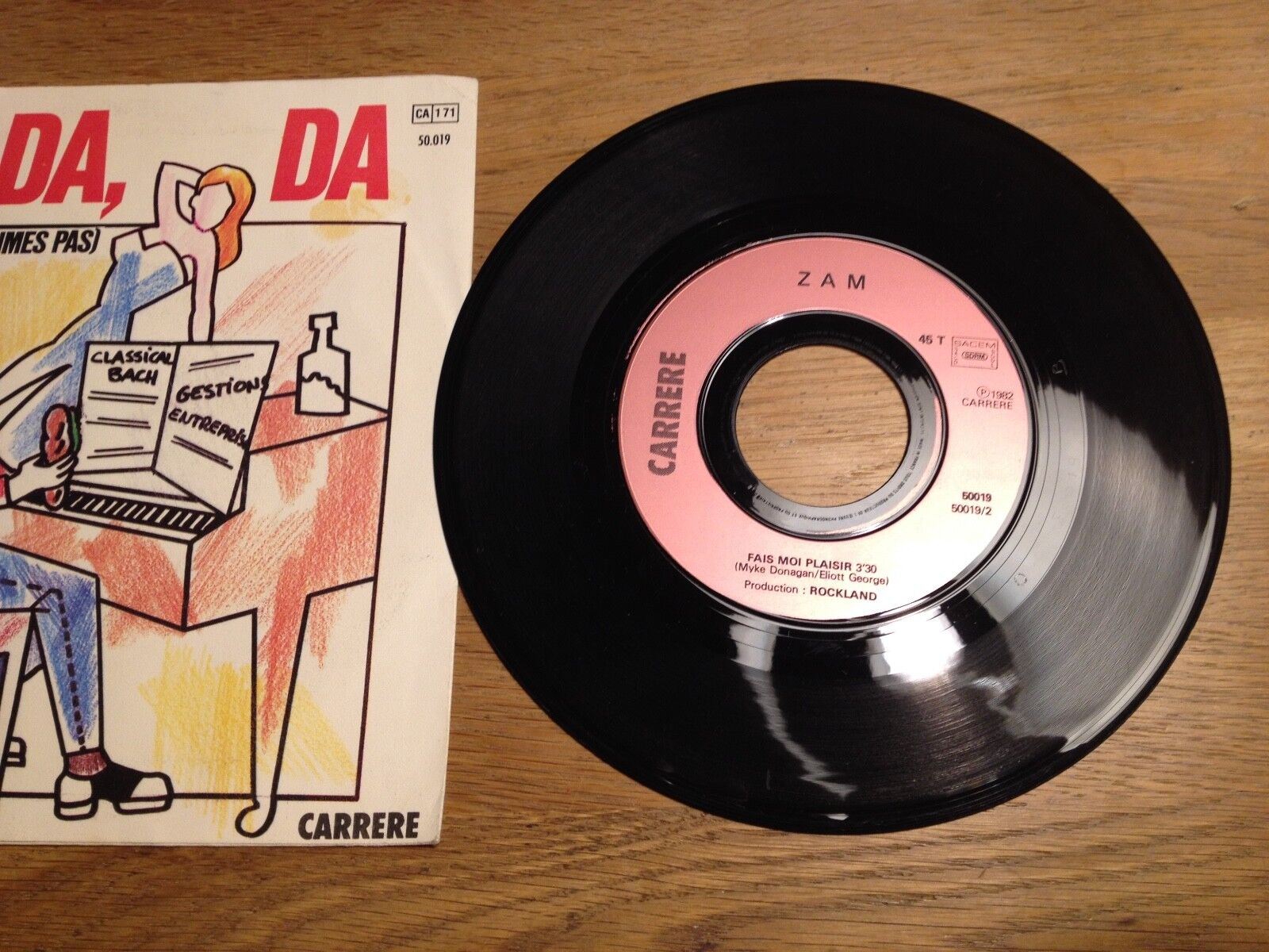 ZAM "DA DA DA" FRENCH 1982 SINGLE CARRERE RECORDS FRENCH PRESSING RARE SACEM OOP