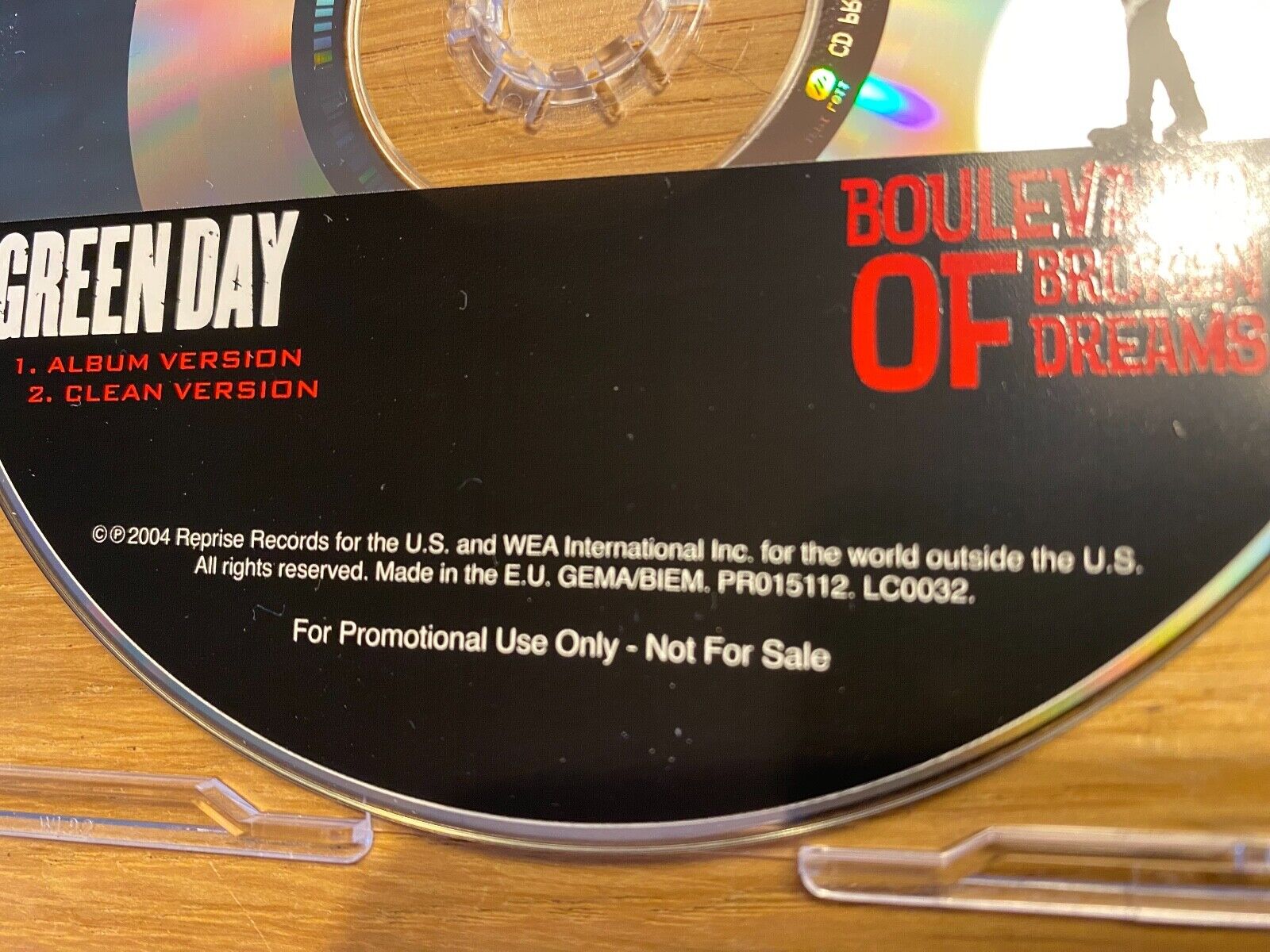 GREEN DAY "BOULEVARD OF BROKEN DREAMS" 2004 2 TRACKS PROMOTIONAL CD SINGLE EU*