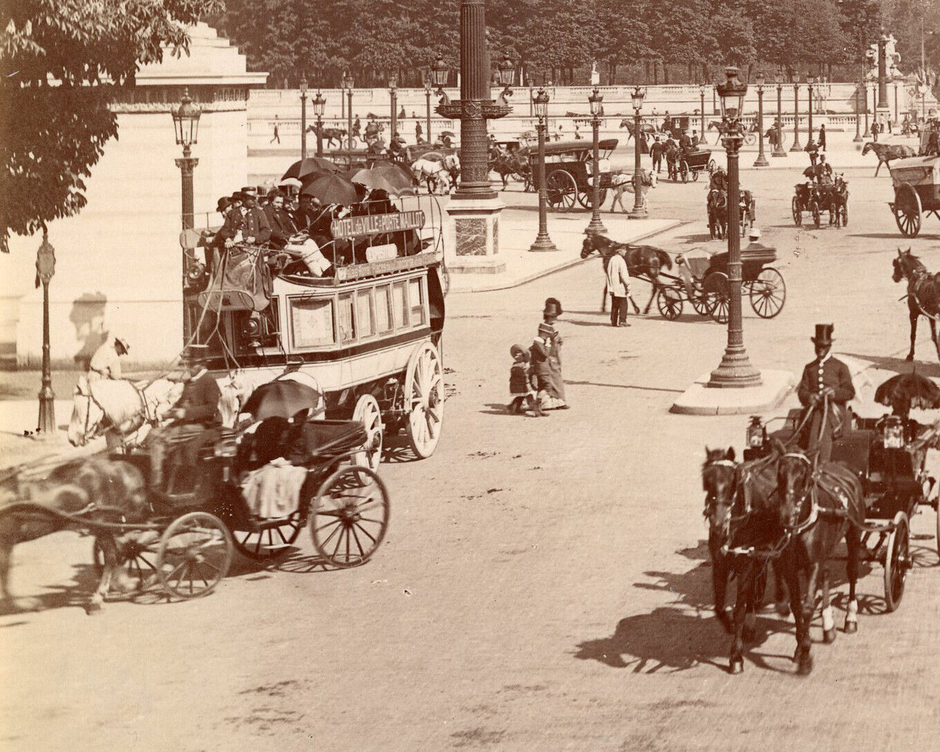 Vintage albumen print 1875-1885 / PARIS /244 La Place de la concorde/ 20x25 cm