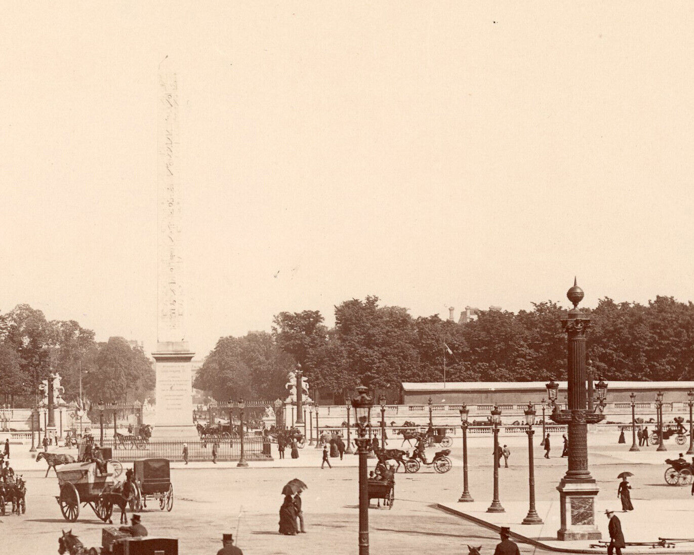 Vintage albumen print 1875-1885 / PARIS /244 La Place de la concorde/ 20x25 cm