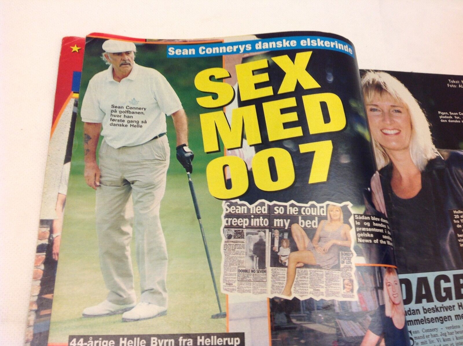 Sean Connery Love Affair Helle Byrn Vintage Danish Magazine 1997 "Se og Hoer"