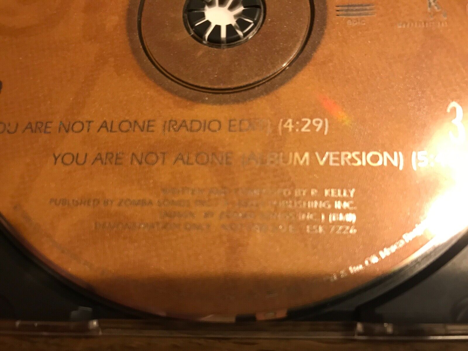 MICHAEL JACKSON "YOU ARE NOT ALONE" 1995 PROMOTIONAL CD 3 TRACK EPIC RECORDS USA