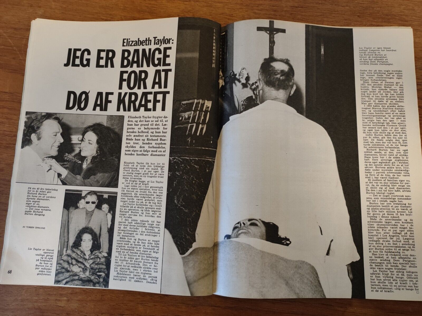 ELIZABETH TAYLOR Sophia Loren BIRTHE WILKE Ted Kennedy 1974 Danish Magazine BB37