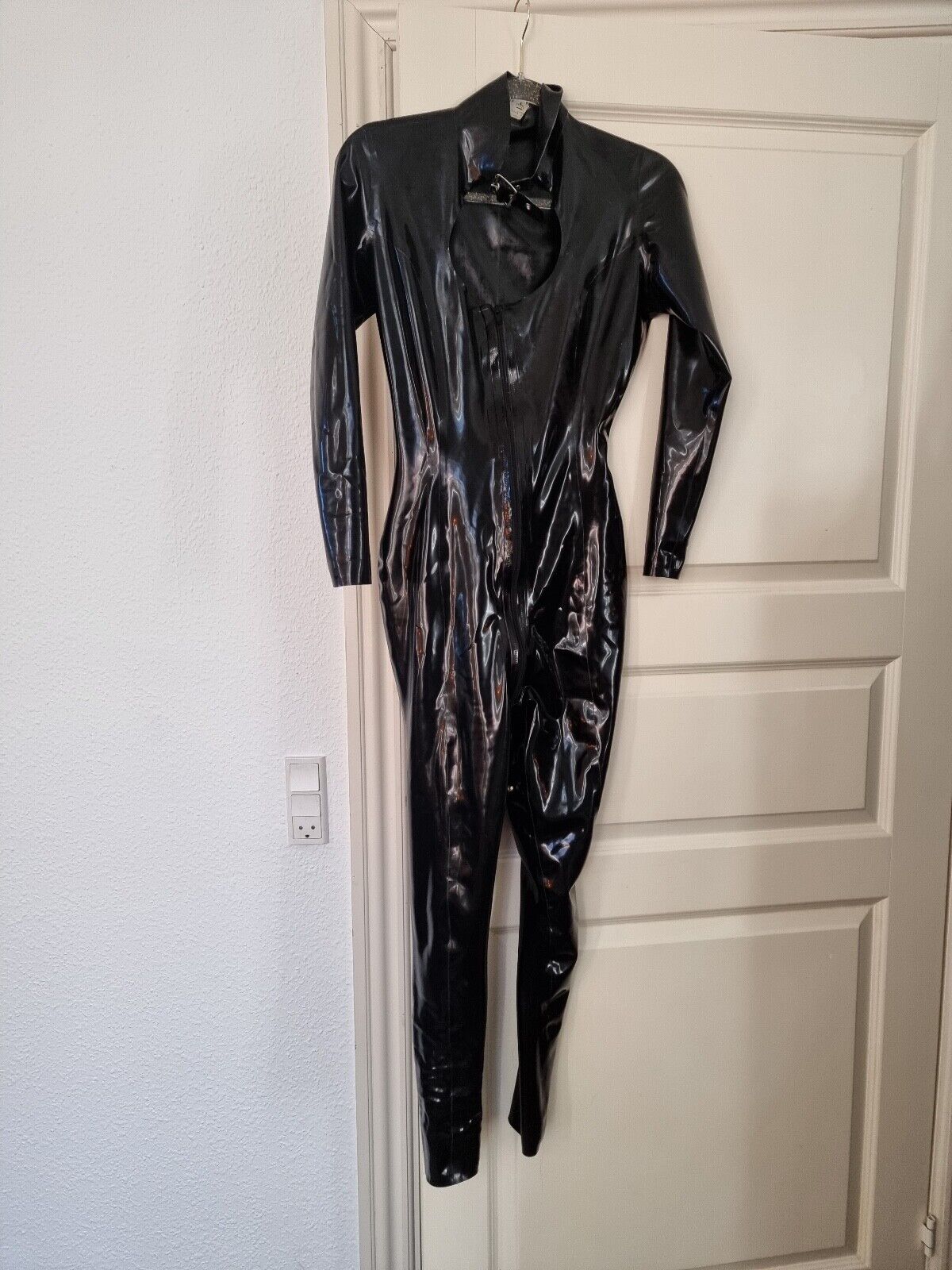 Westward Bound MADAME MILANO Black Latex Catsuit size UK10 USA 6