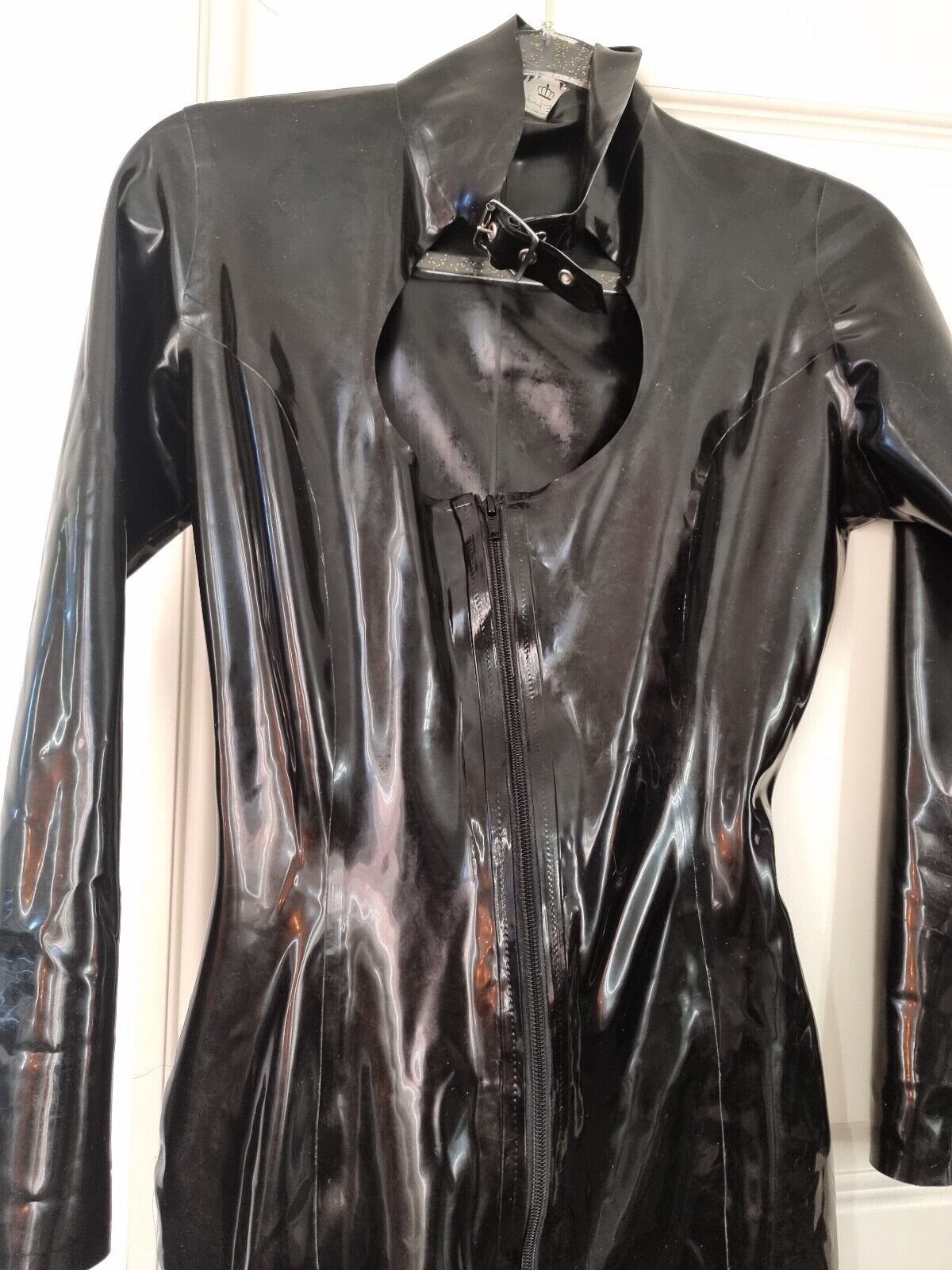 Westward Bound MADAME MILANO Black Latex Catsuit size UK10 USA 6