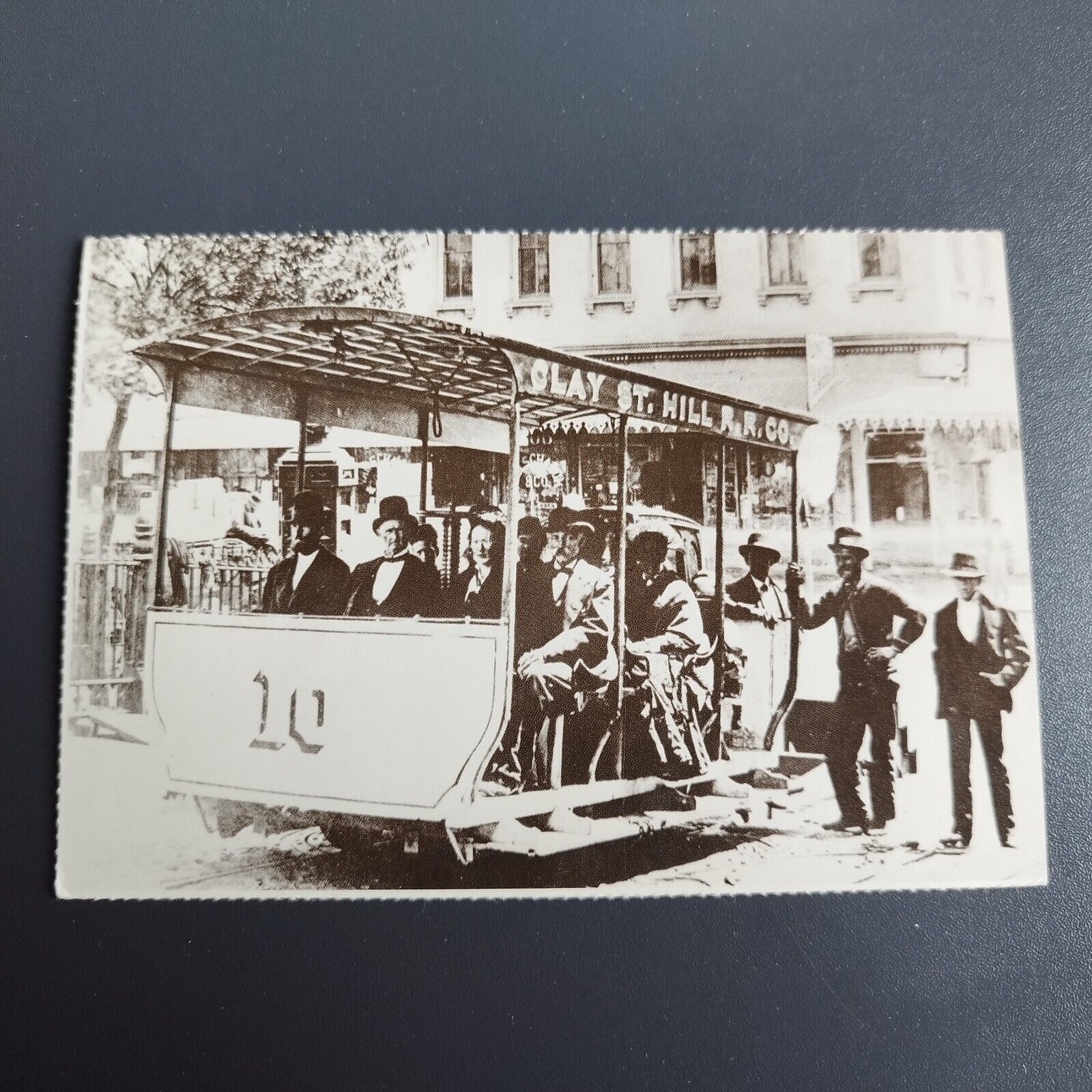 California Cable car at Clay and Kearny Sts  1873  Reprint from Wells Fargo